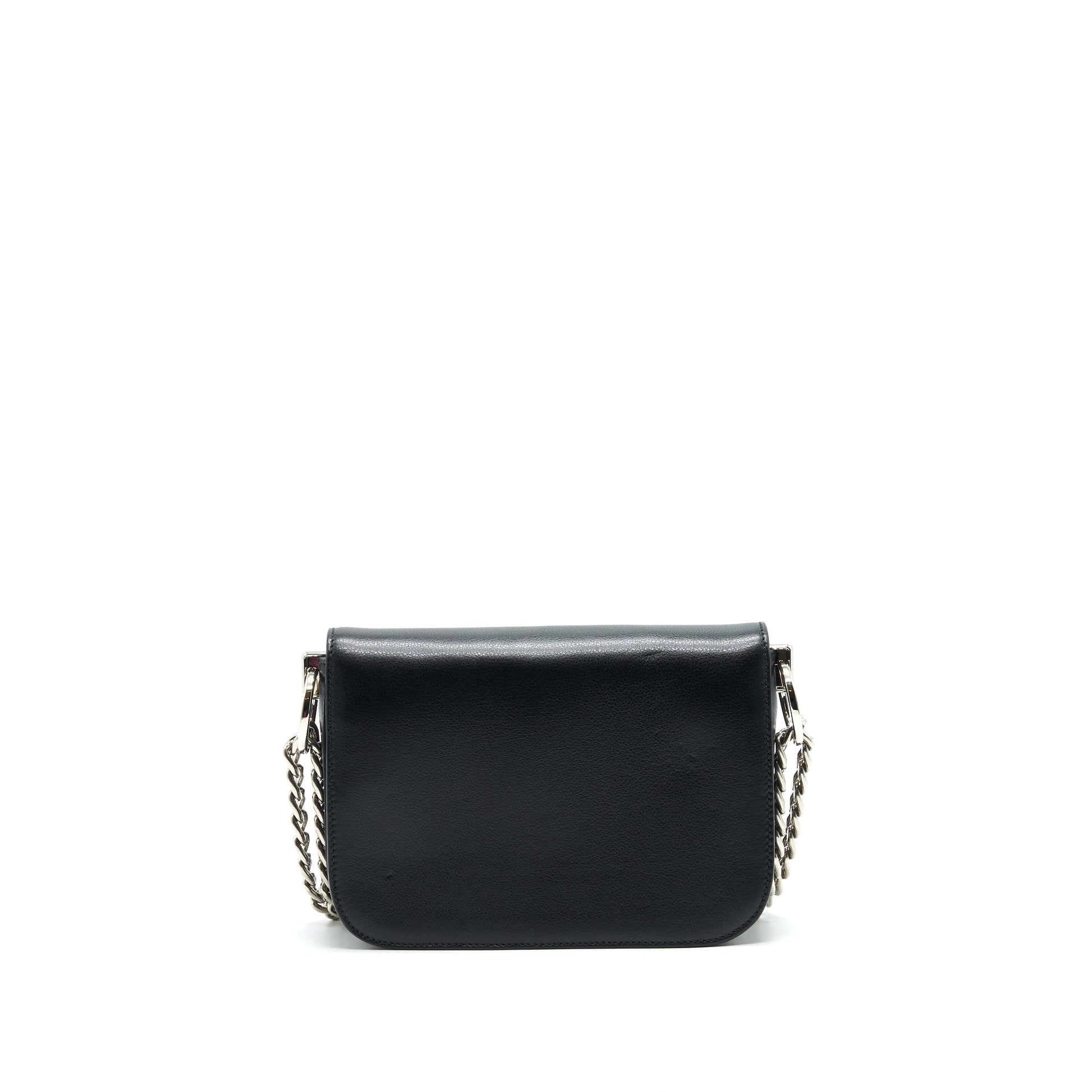 Prada Pattina In Glace Purse Calfskin Handbag Black Travel Bag