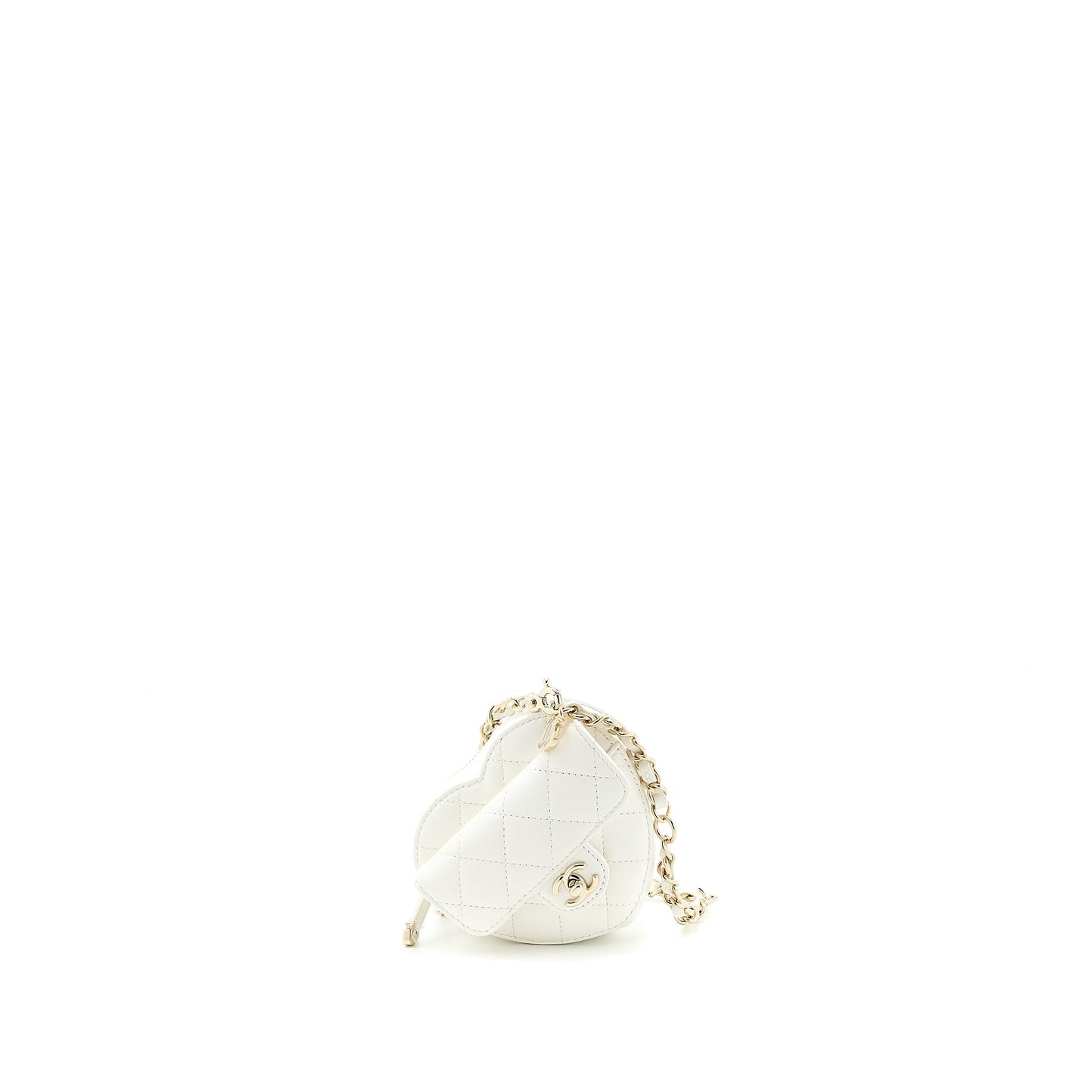 Chanel 22s Heart Belt Lambskin LGHW White