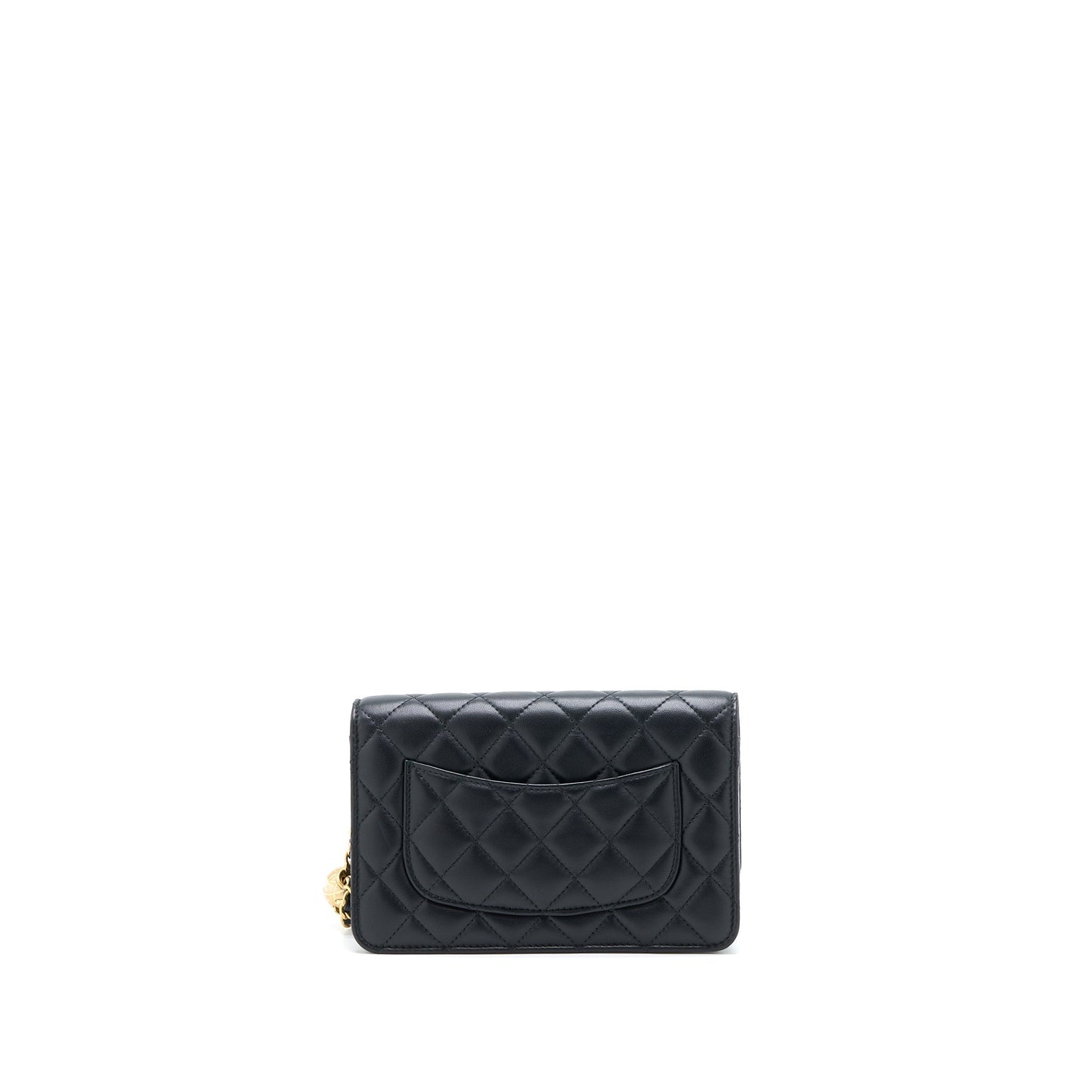 Chanel Pearl Crush On Lambskin Brushed GHW Black Wallet Case Microchip 5