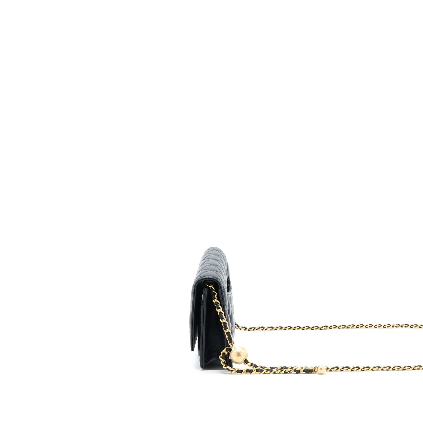 Chanel Pearl Crush On Lambskin Brushed GHW Black Wallet Case Microchip 5