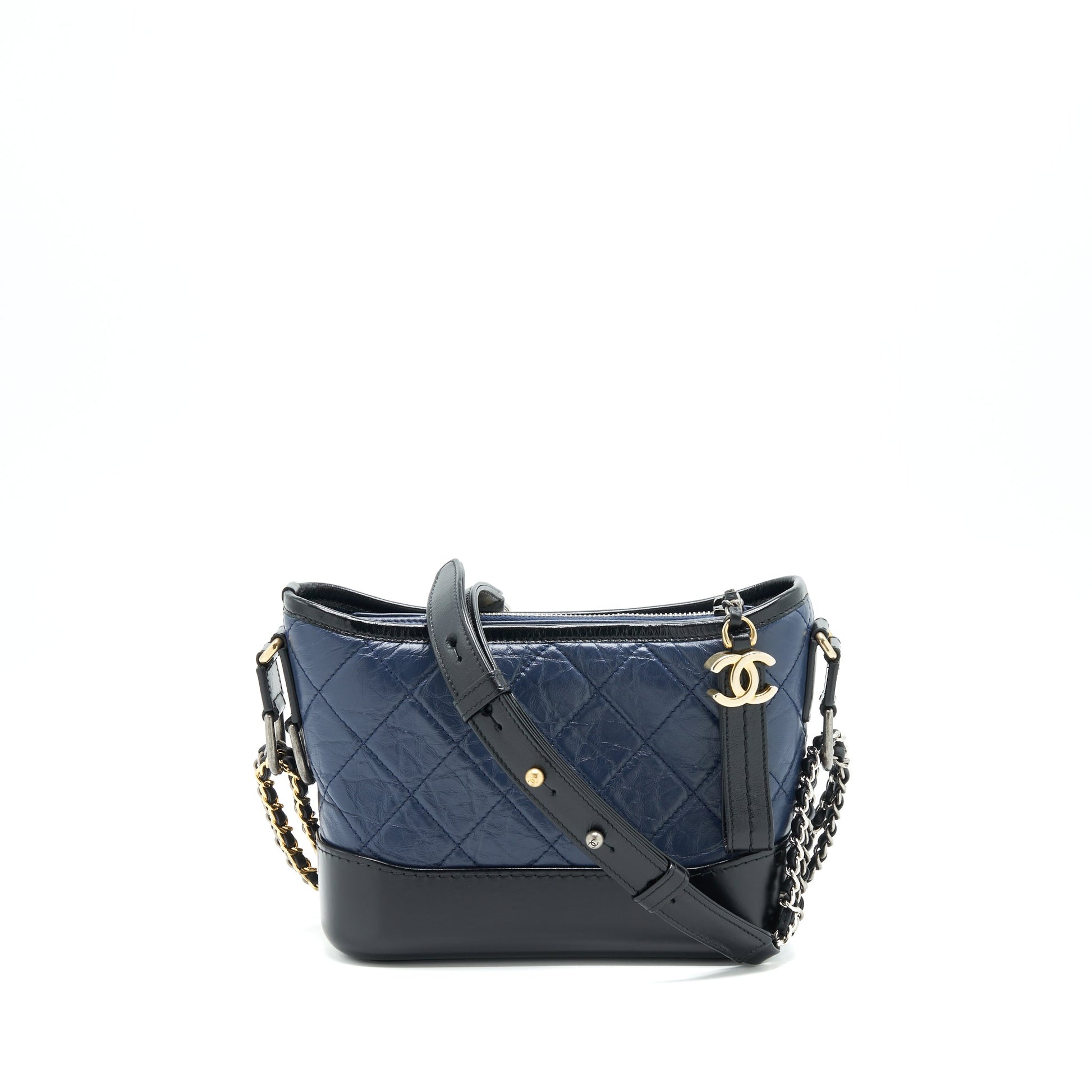 Chanel Gabrielle Hobo Navy GHW Black Small Shoulder Bag