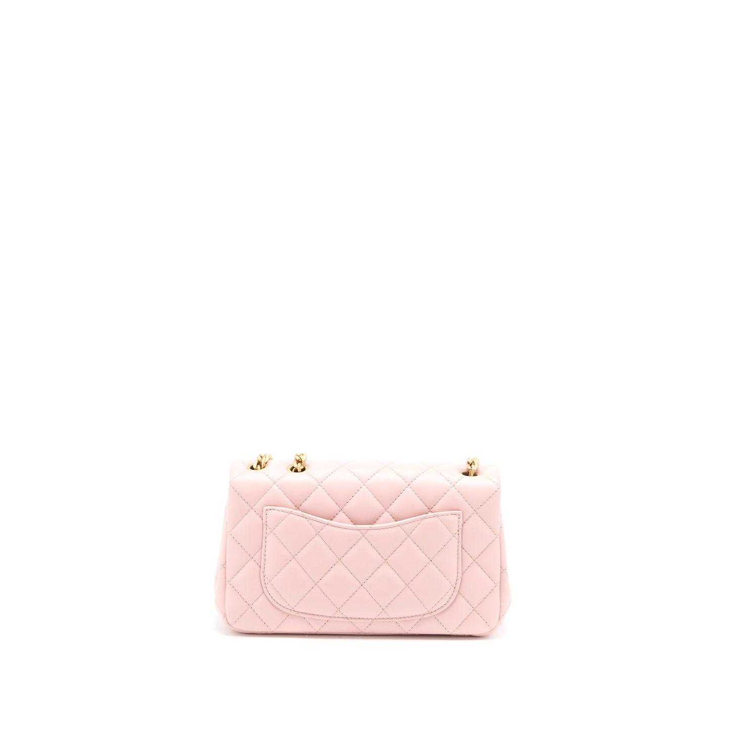 Chanel 23S Camellia Rectangular Flap Lambskin Light Pink Shoulder Bag