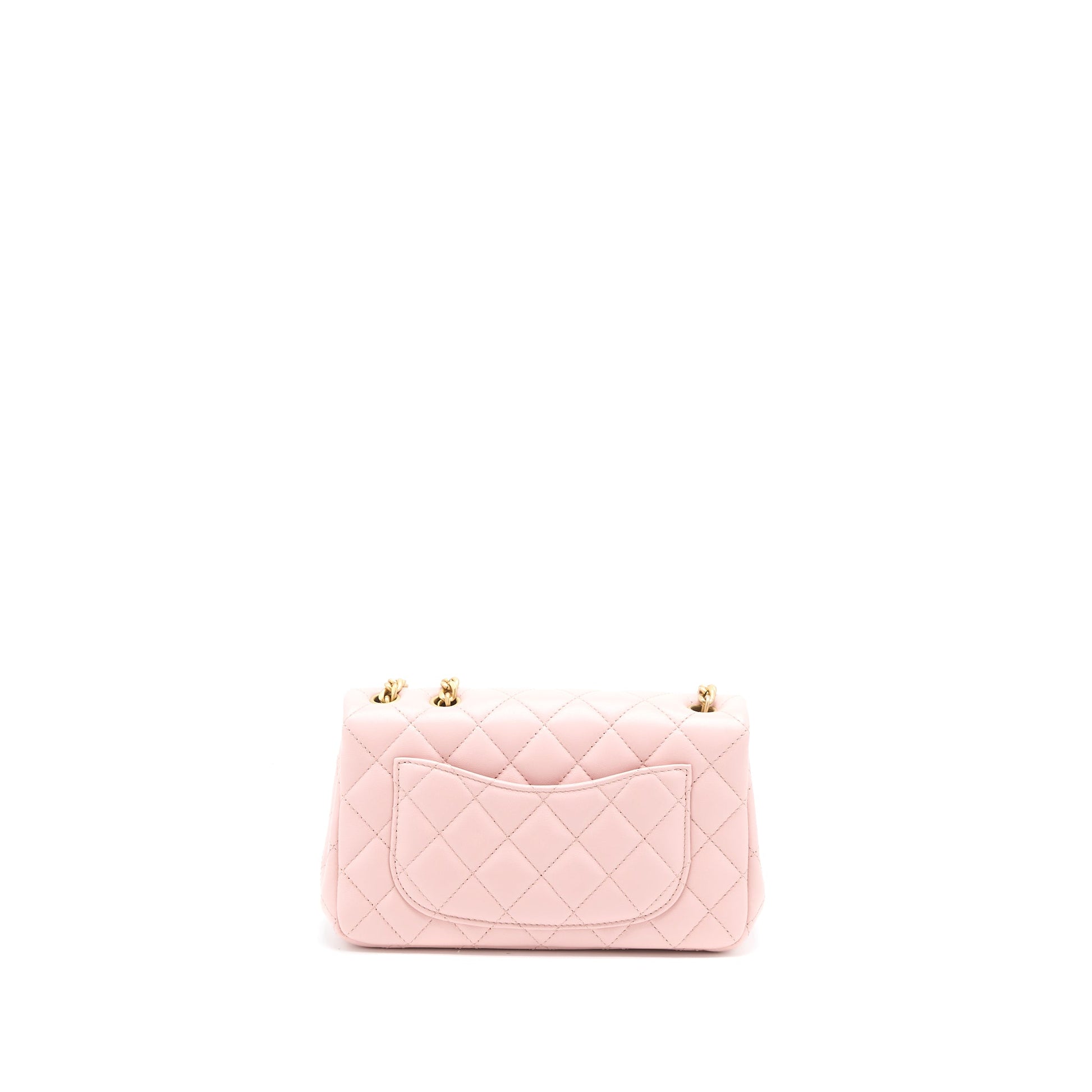 Chanel 23S Camellia Rectangular Flap Lambskin Light Pink Shoulder Bag