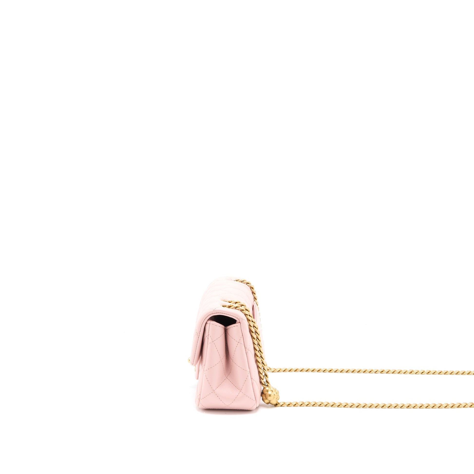 Chanel 23S Camellia Rectangular Flap Lambskin Light Pink Shoulder Bag