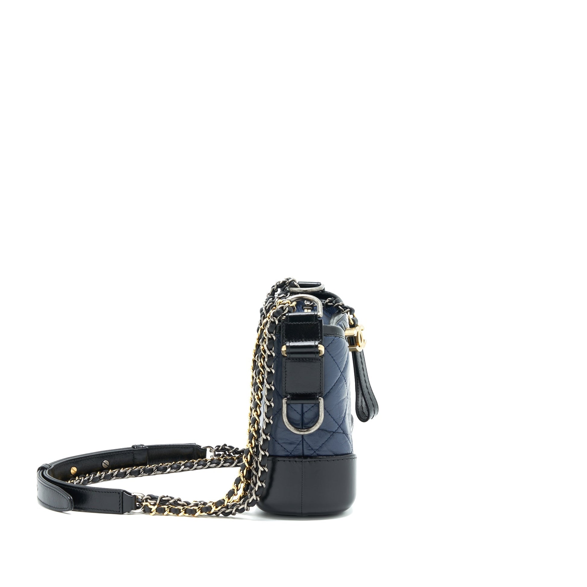 Chanel Gabrielle Hobo Navy GHW Black Small Shoulder Bag