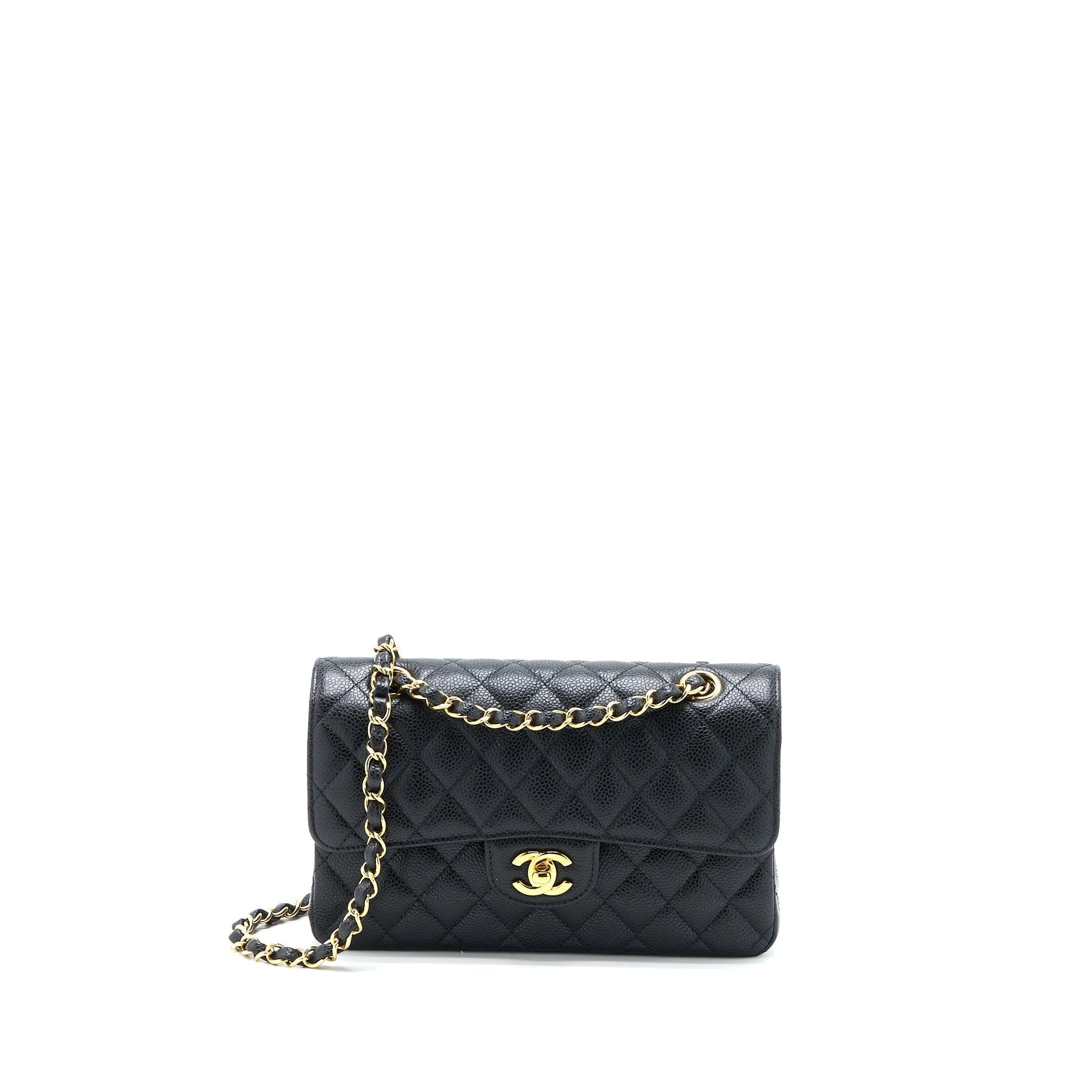 Chanel Classic Flap Caviar GHW Microchip Black Small Shoulder Bag Microchip 2