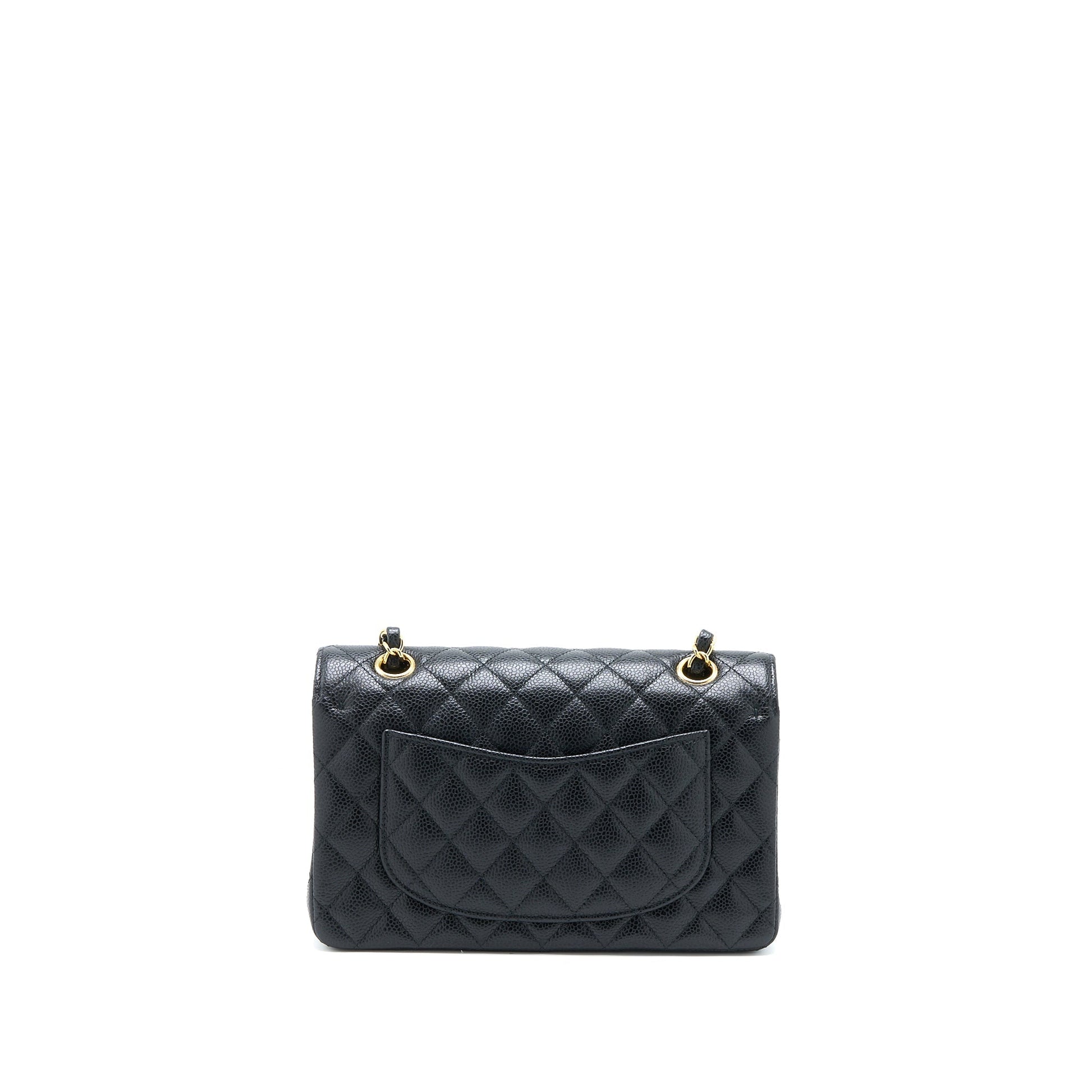 Chanel Classic Flap Caviar GHW Microchip Black Small Shoulder Bag Microchip 2