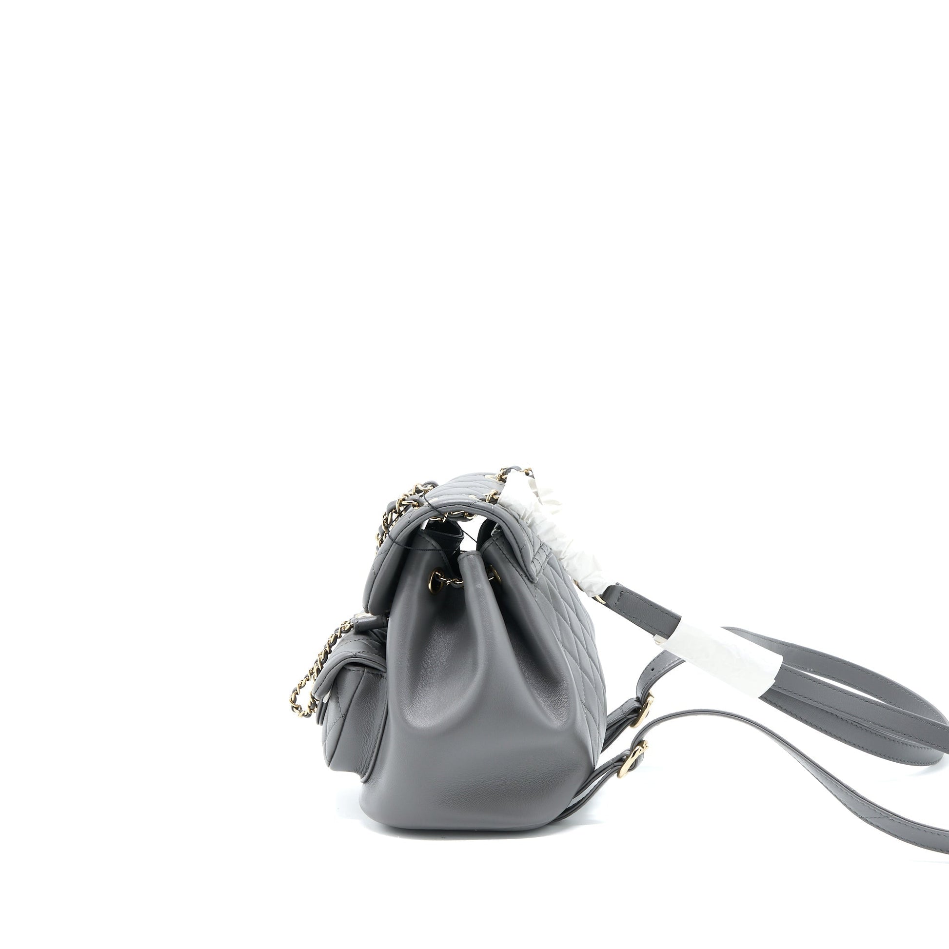 Chanel 22A Mimi Duma Backpack Lambskin Dark Grey