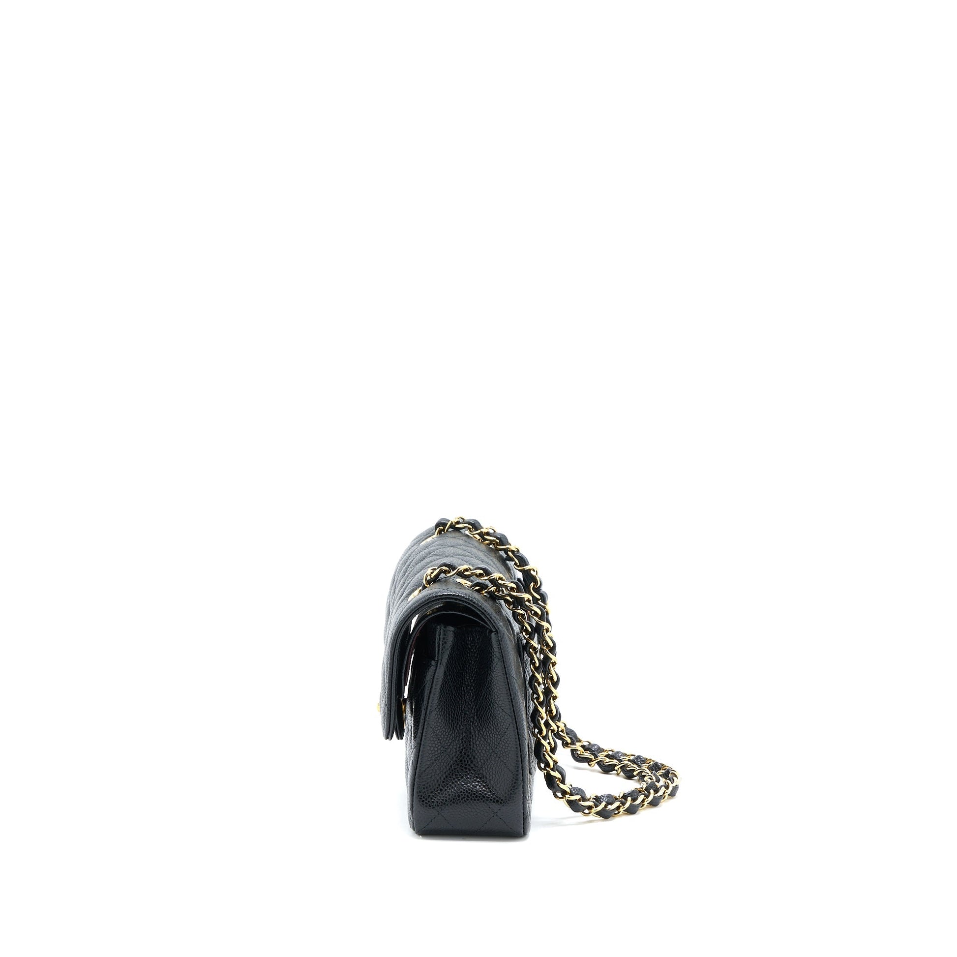 Chanel Classic Flap Caviar GHW Microchip Black Small Shoulder Bag Microchip 2