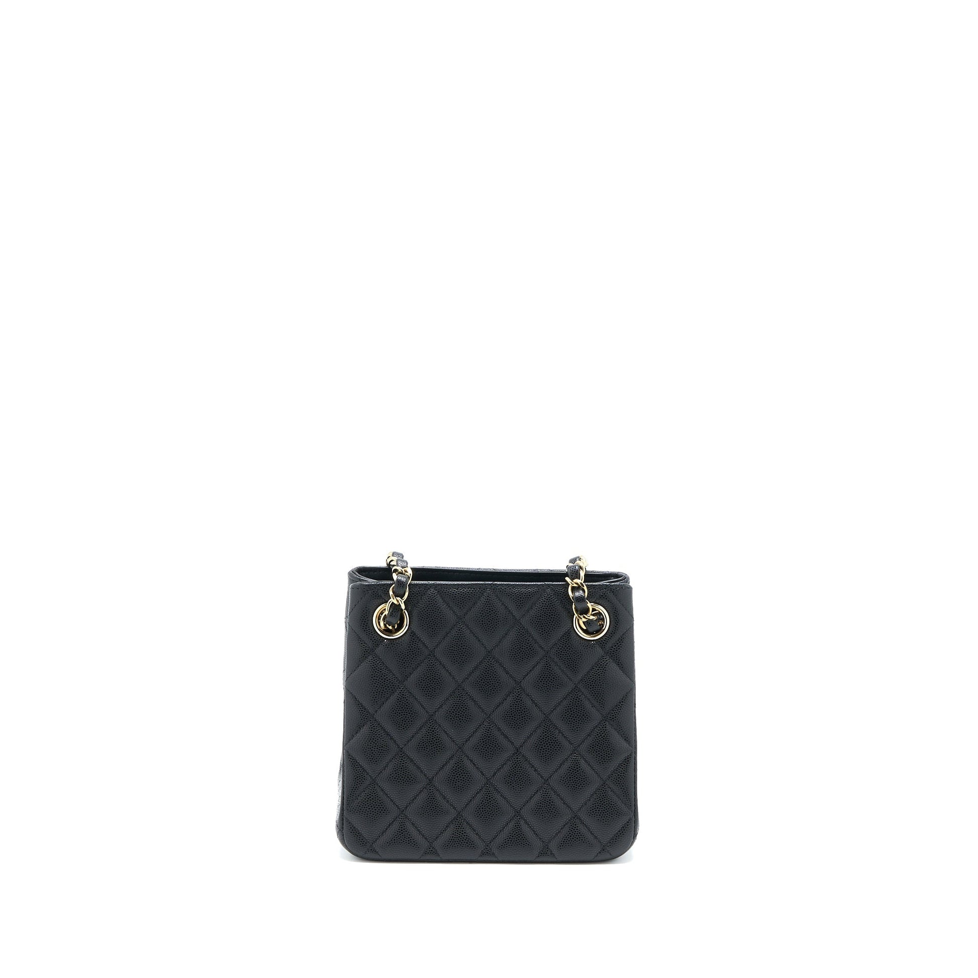 Chanel Bucket Caviar LGHW Microchip Black Tote Bag Microchip 1