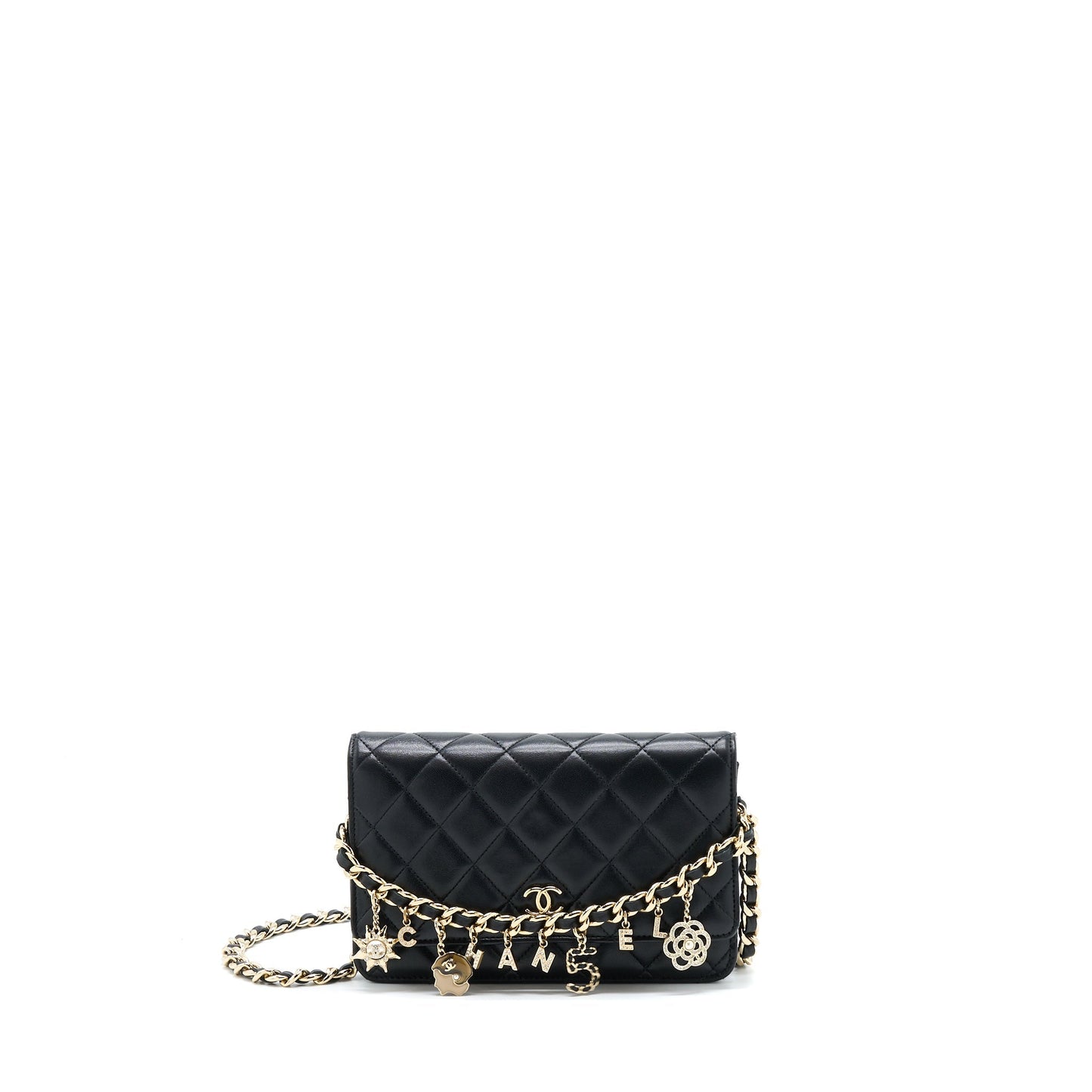 Chanel Coco Charm On Lambskin LGHW Black Key Chain