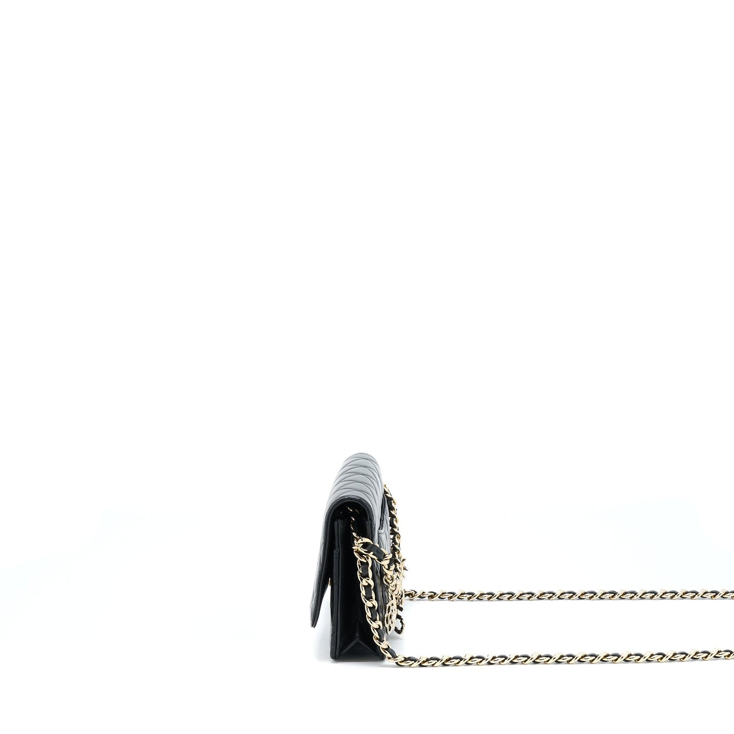 Chanel Coco Charm On Lambskin LGHW Black Key Chain