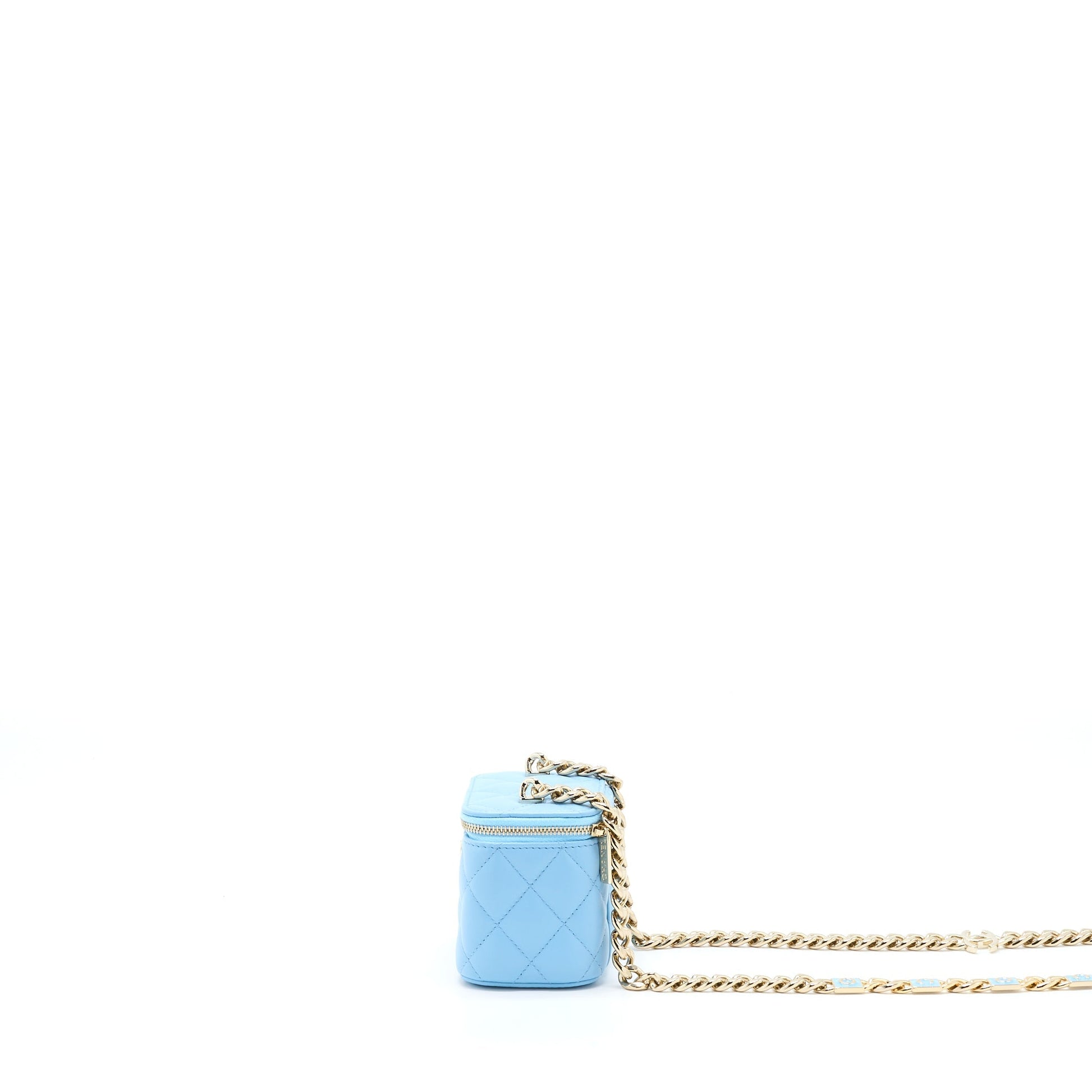 Chanel Vanity Giant Lambskin LGHW Blue Mini Bag