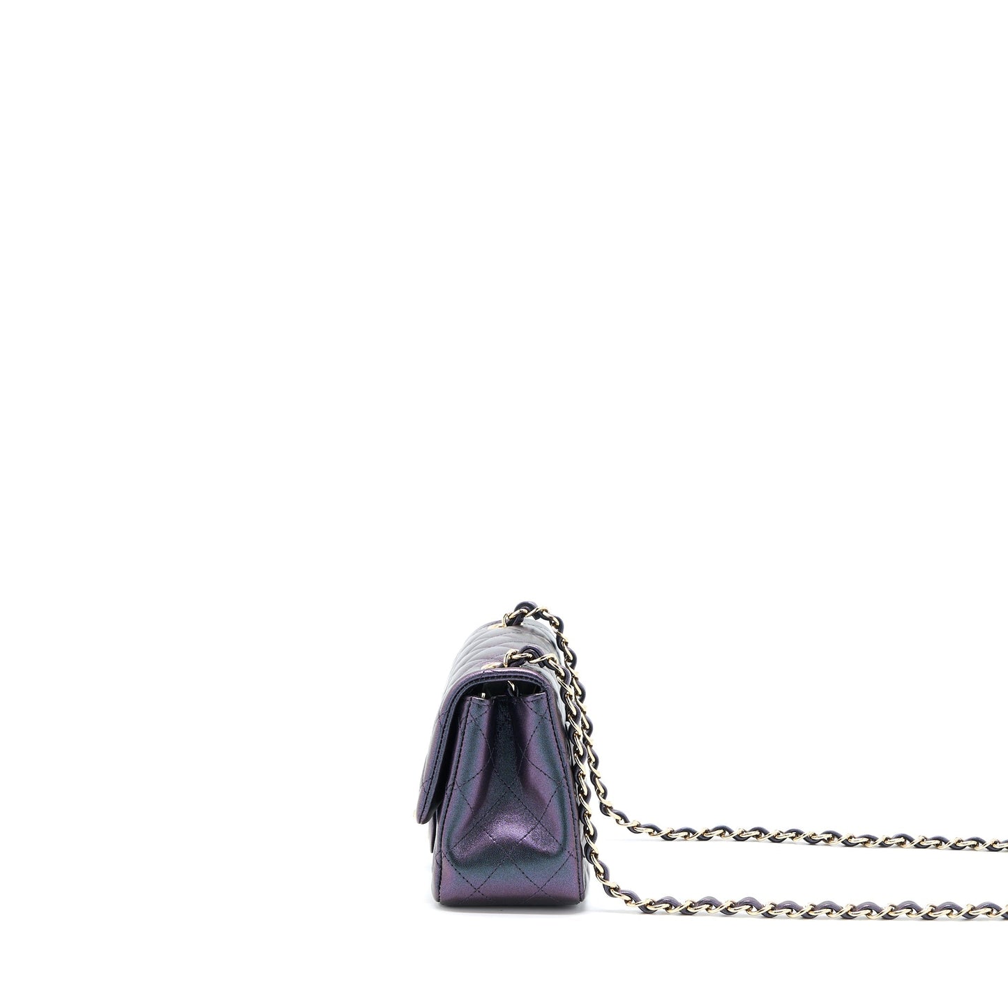 Chanel 22B Square Pearly Lambskin LGHW Microchip Black Mini Bag