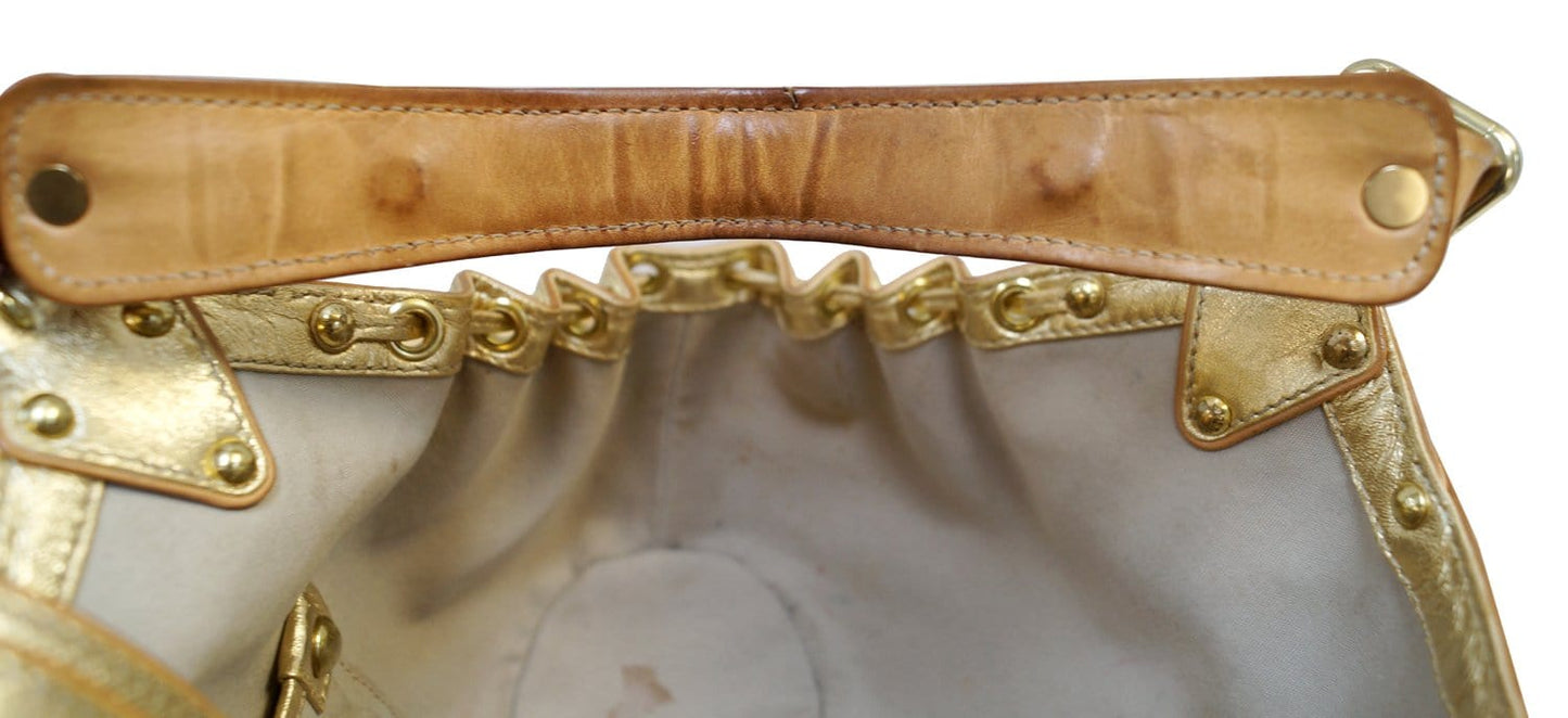 Louis Khaki Mini Lin Theda Satchel Leather Monogram Travel Bag