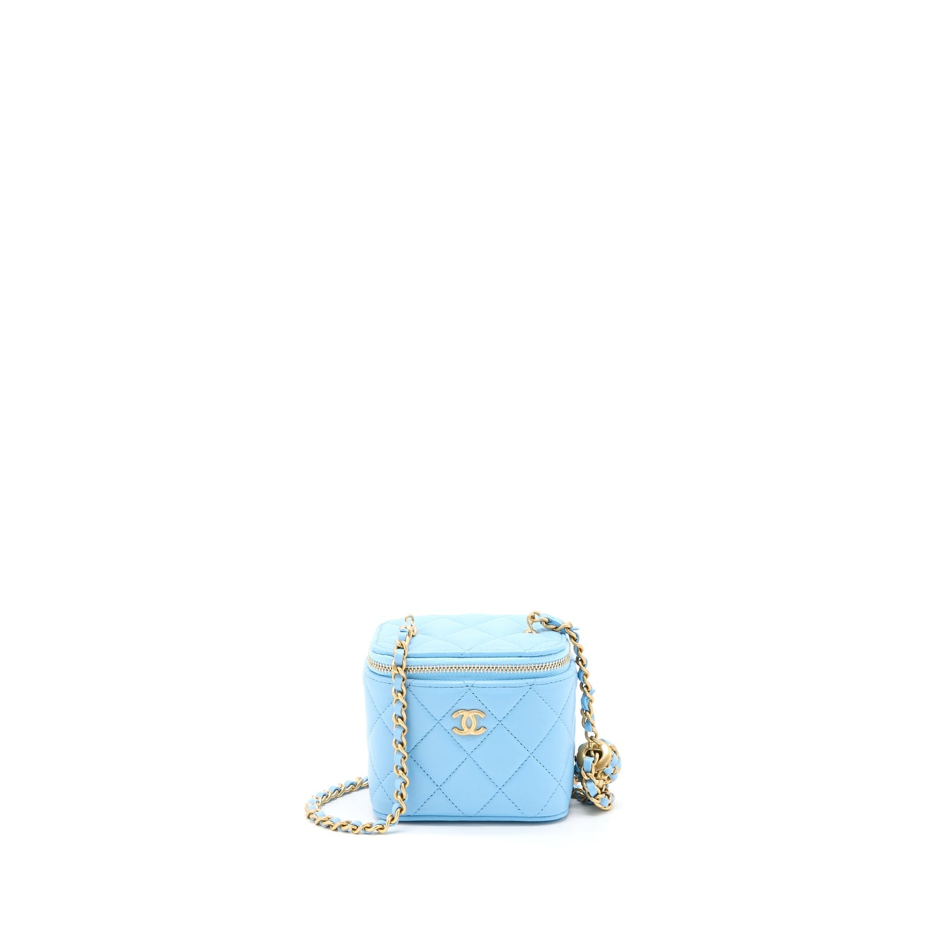Chanel 22s Pearl Crush Vanity Lambskin Light Blue Mini Bag