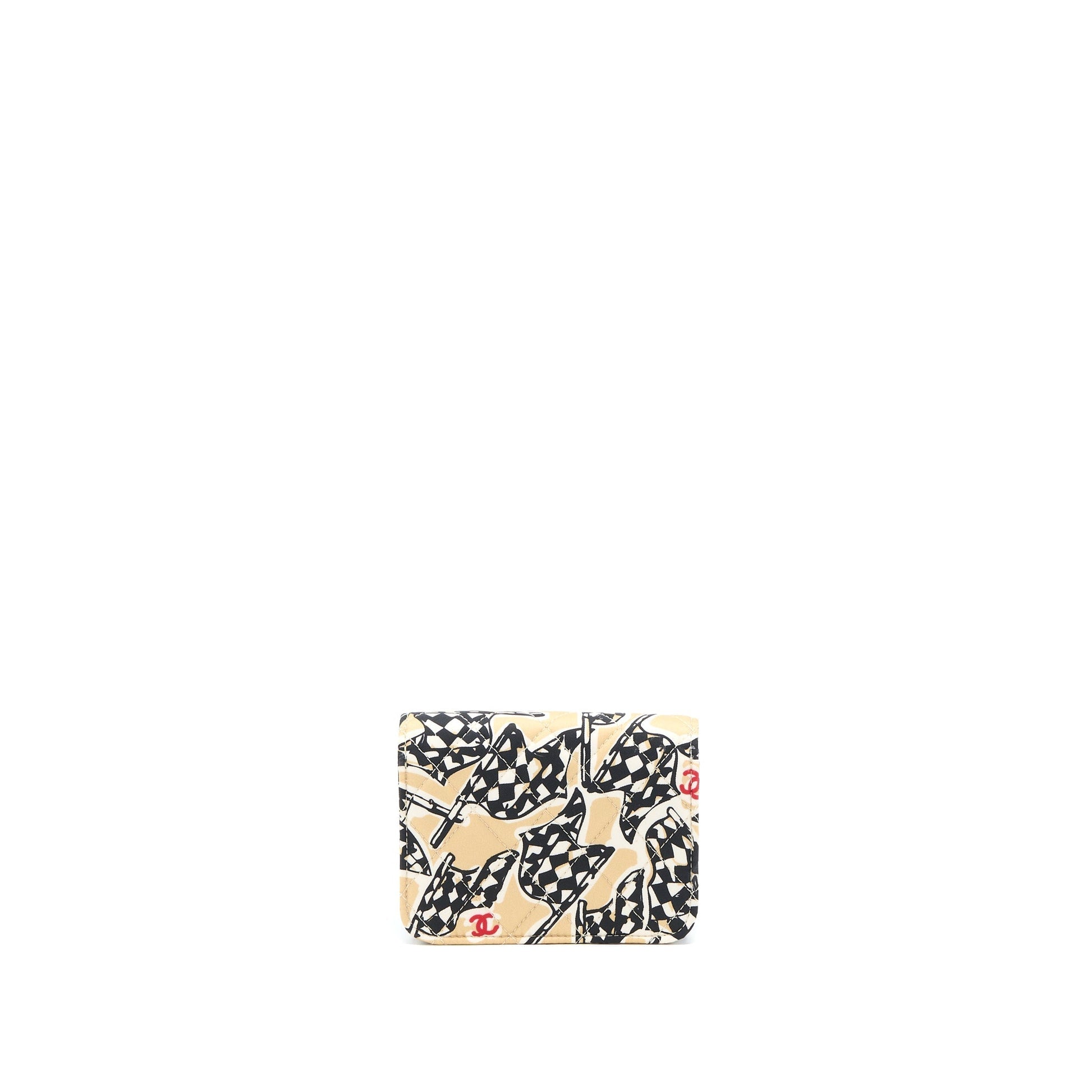 Chanel Chains Fabric LGHW Microchip Multicolour Clutch Bag