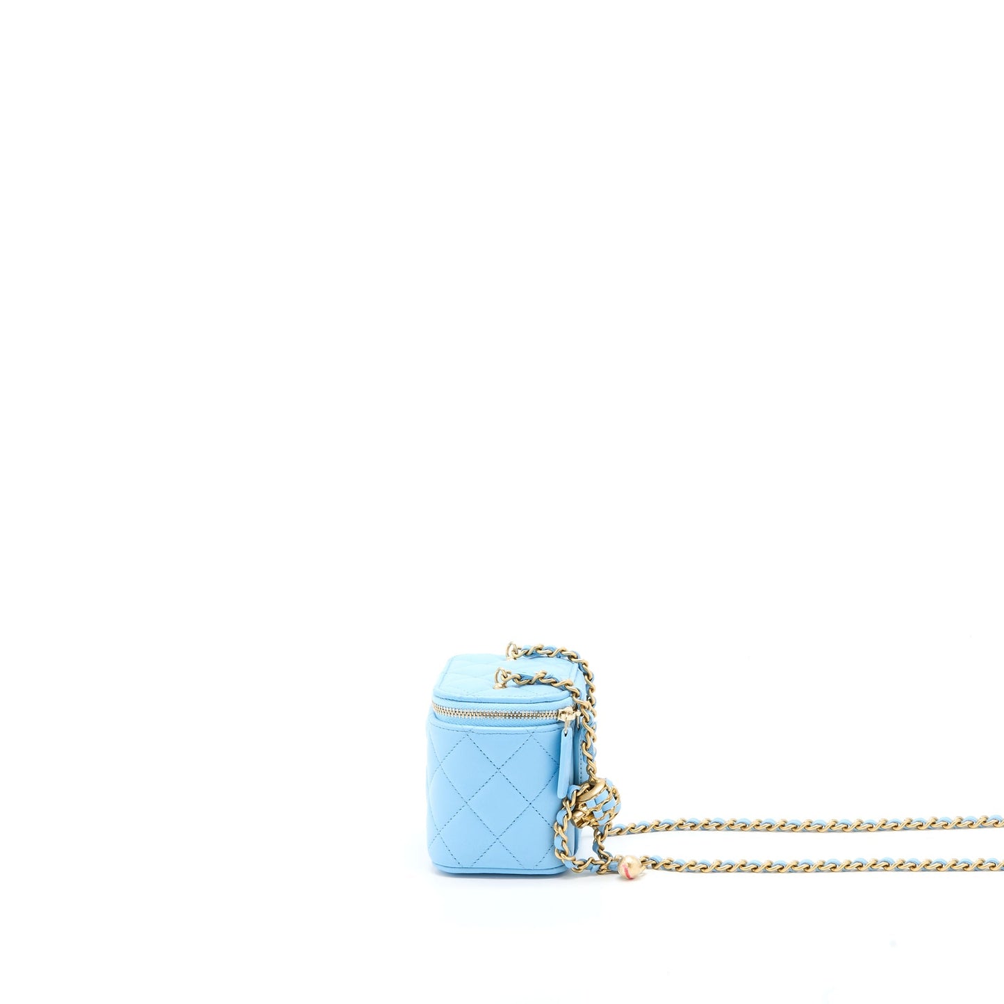 Chanel 22s Pearl Crush Vanity Lambskin Light Blue Mini Bag
