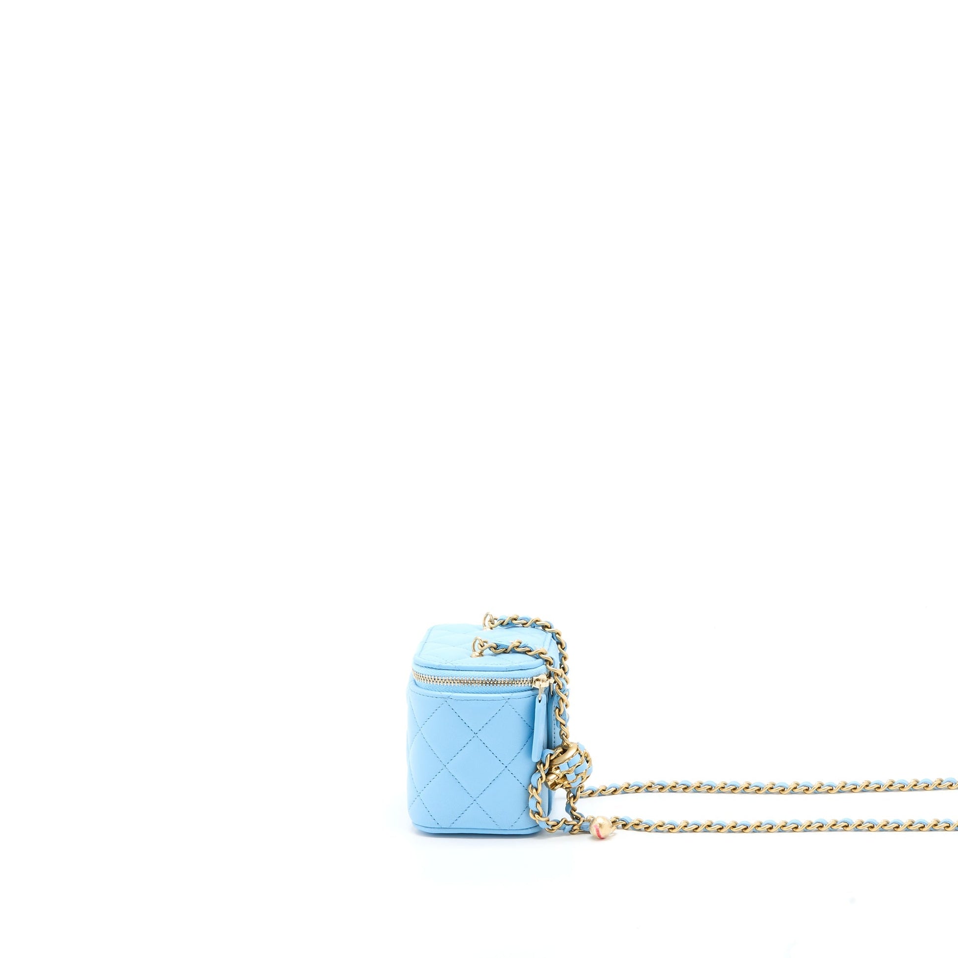 Chanel 22s Pearl Crush Vanity Lambskin Light Blue Mini Bag
