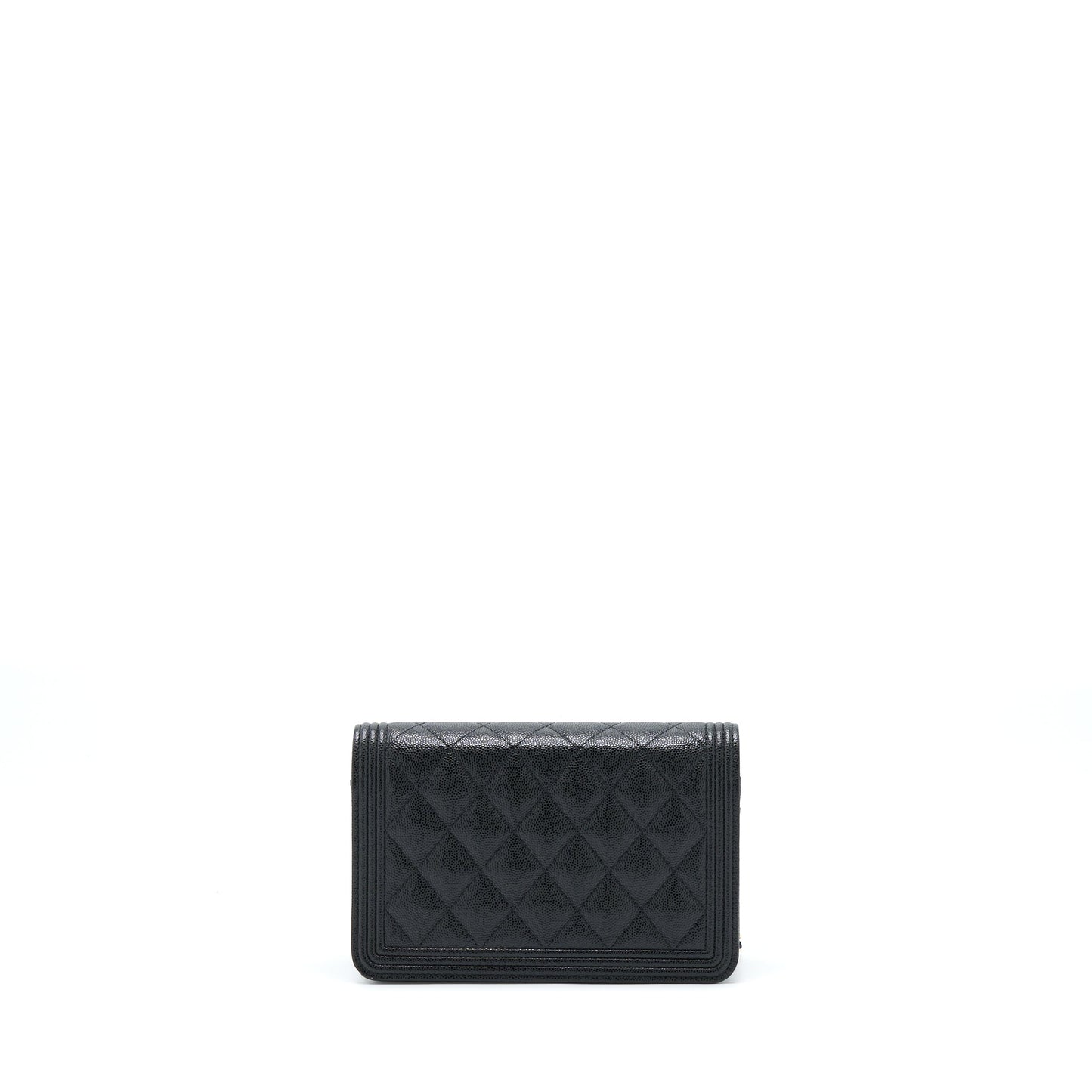 Chanel Boy On Caviar LGHW Black Wallet Case