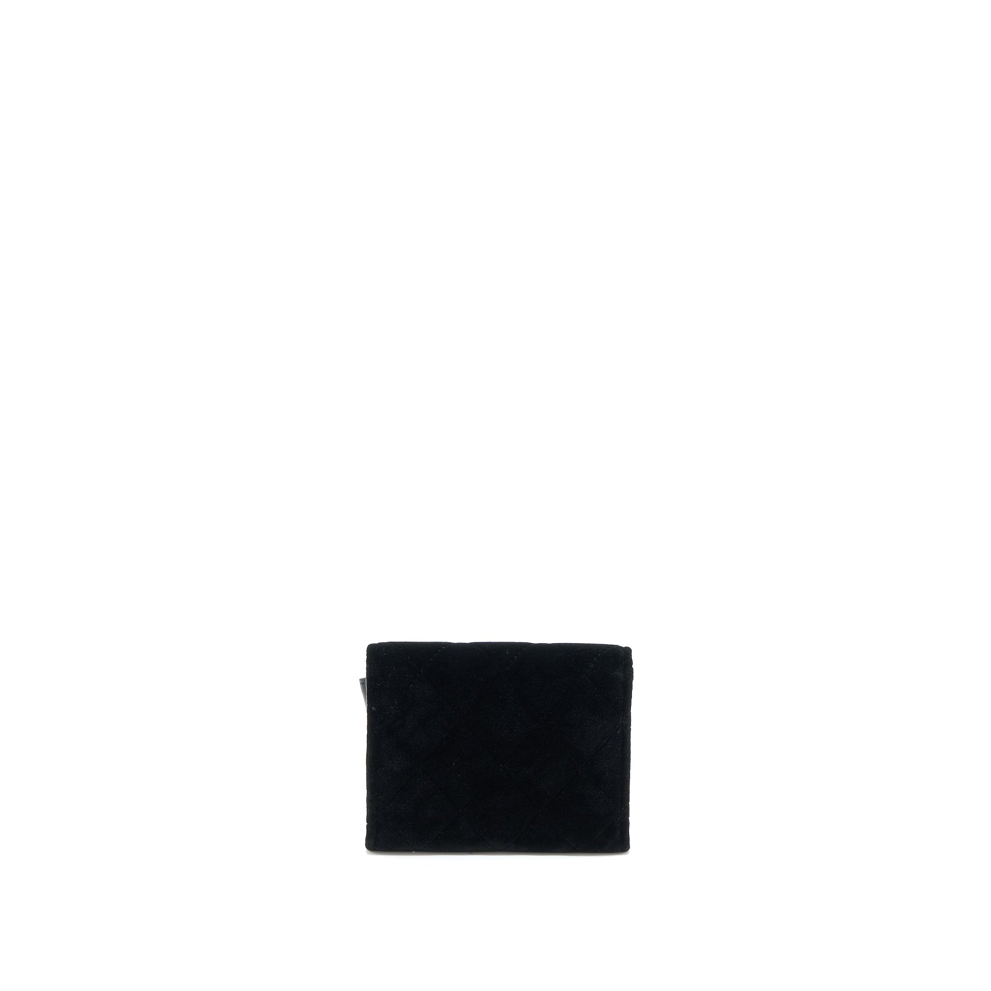 Chanel Flap Card Holder Giant CC Logo Black Wallet Case