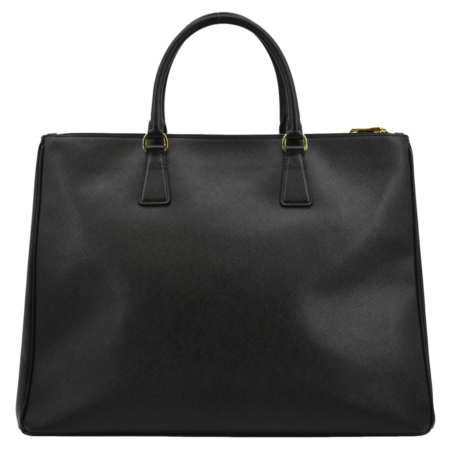 Galleria Double Zip Saffiano Tote Bag Leather Black Bag Black