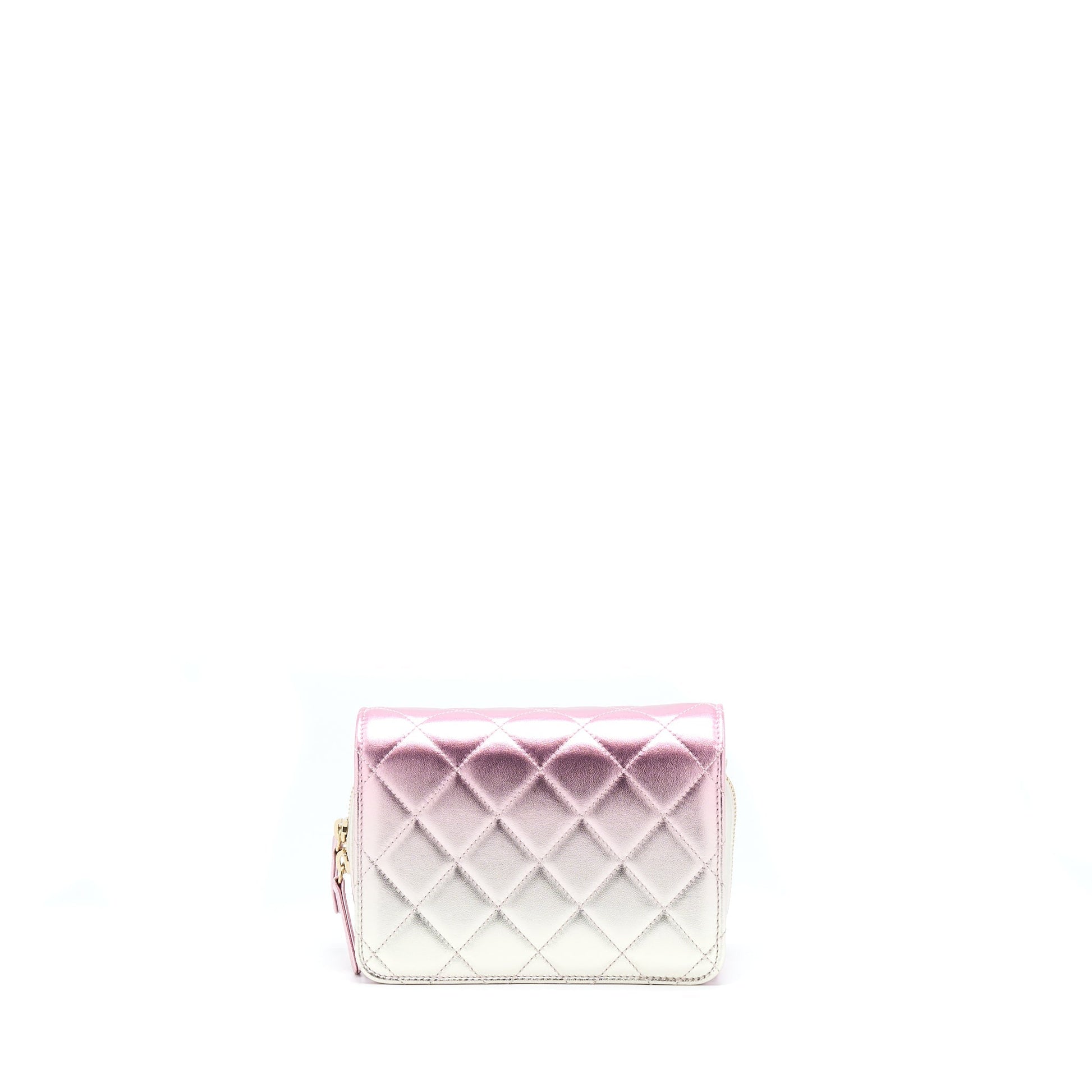 Chanel 21P Flap Lambskin Iridescent LGHW Microchip Pink Crossbody Bag