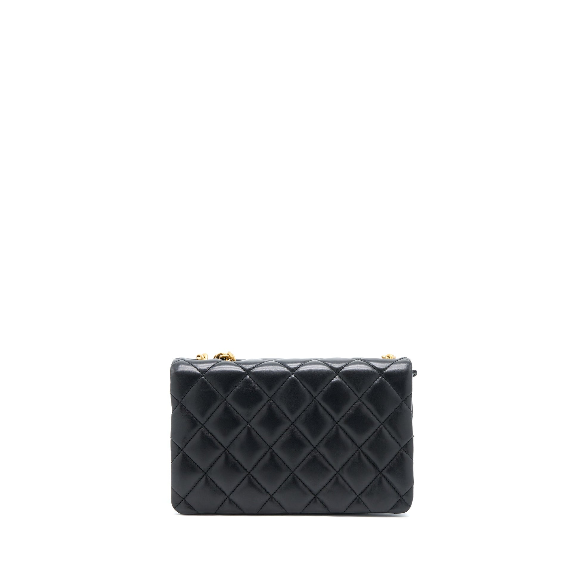 Chanel 22K Pillar Adjustment Flap Lambskin GHW Black Gold Shoulder Bag