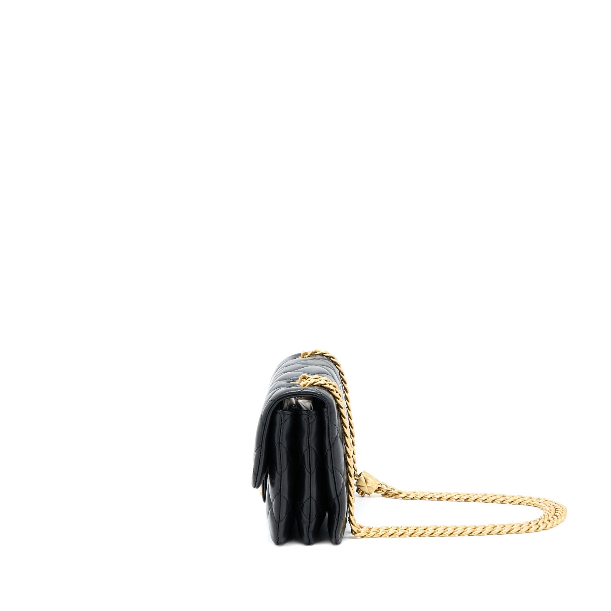Chanel 22K Pillar Adjustment Flap Lambskin GHW Black Gold Shoulder Bag