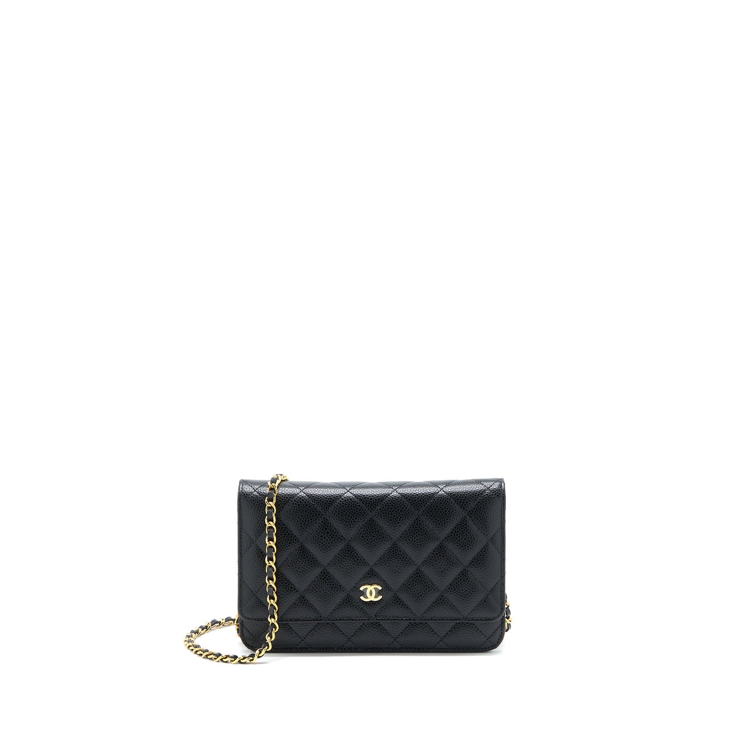 Chanel Classic On Caviar GHW Microchip Black Wallet Case Microchip 15