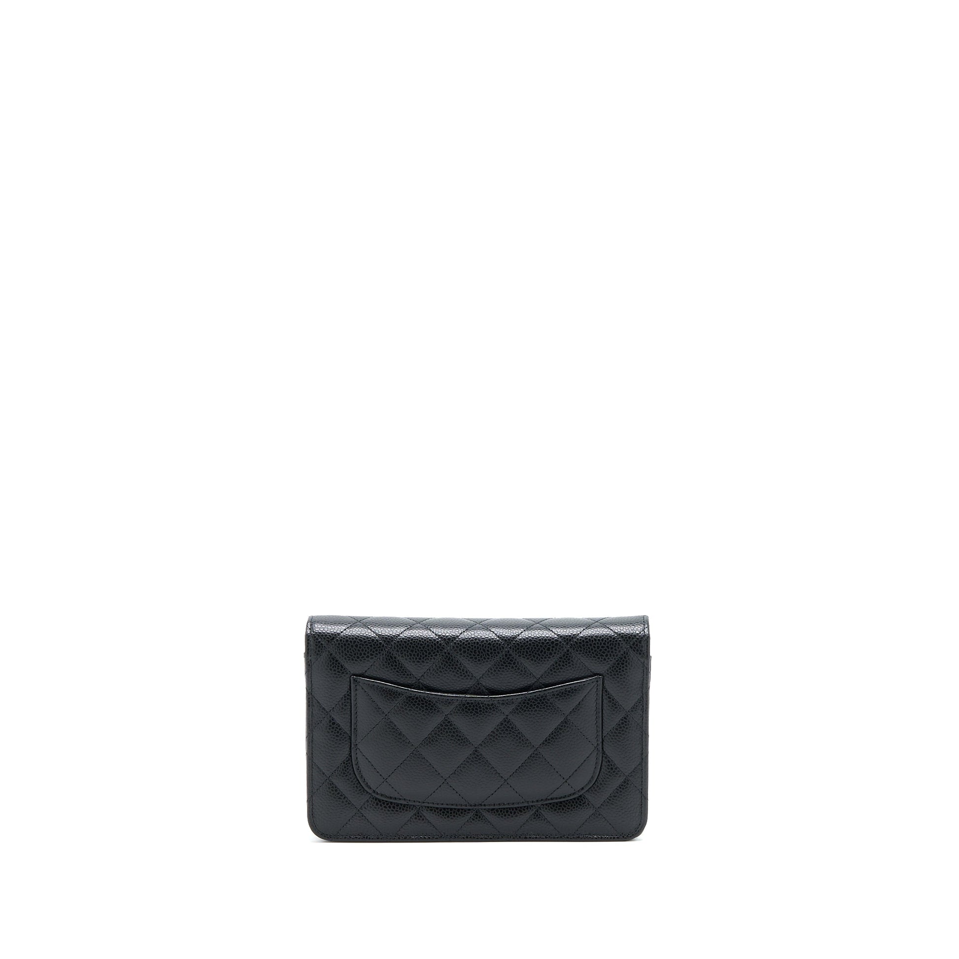 Chanel Classic On Caviar GHW Microchip Black Wallet Case Microchip 15