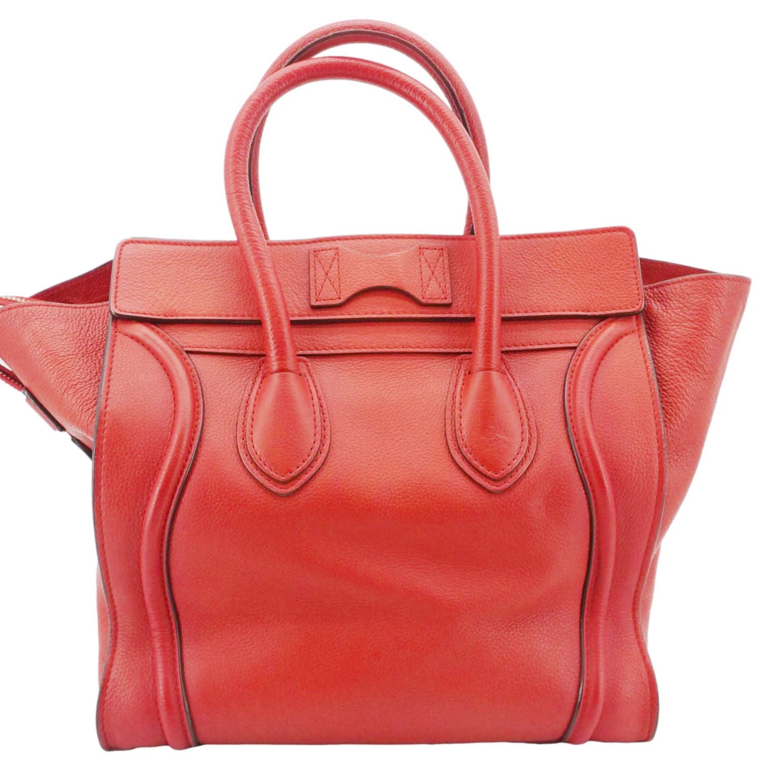 Nano Luggage Satchel Bag Leather Red Travel Bag