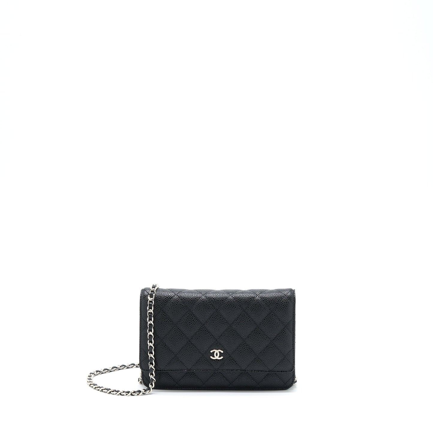 Chanel Classic On Caviar SHW Black Wallet Case Shw 2