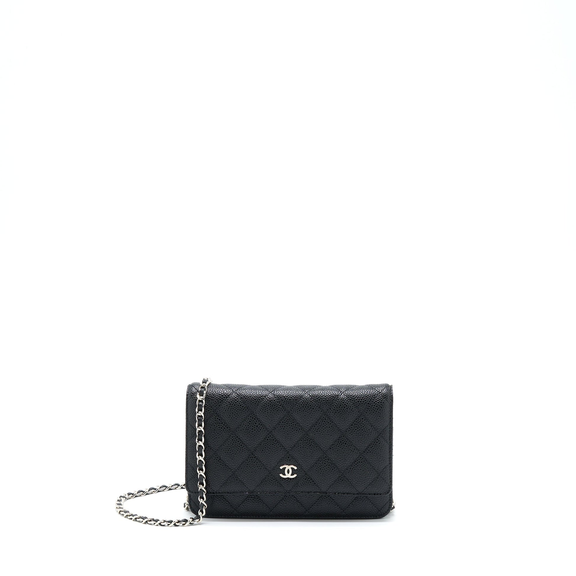 Chanel Classic On Caviar SHW Black Wallet Case Shw 2
