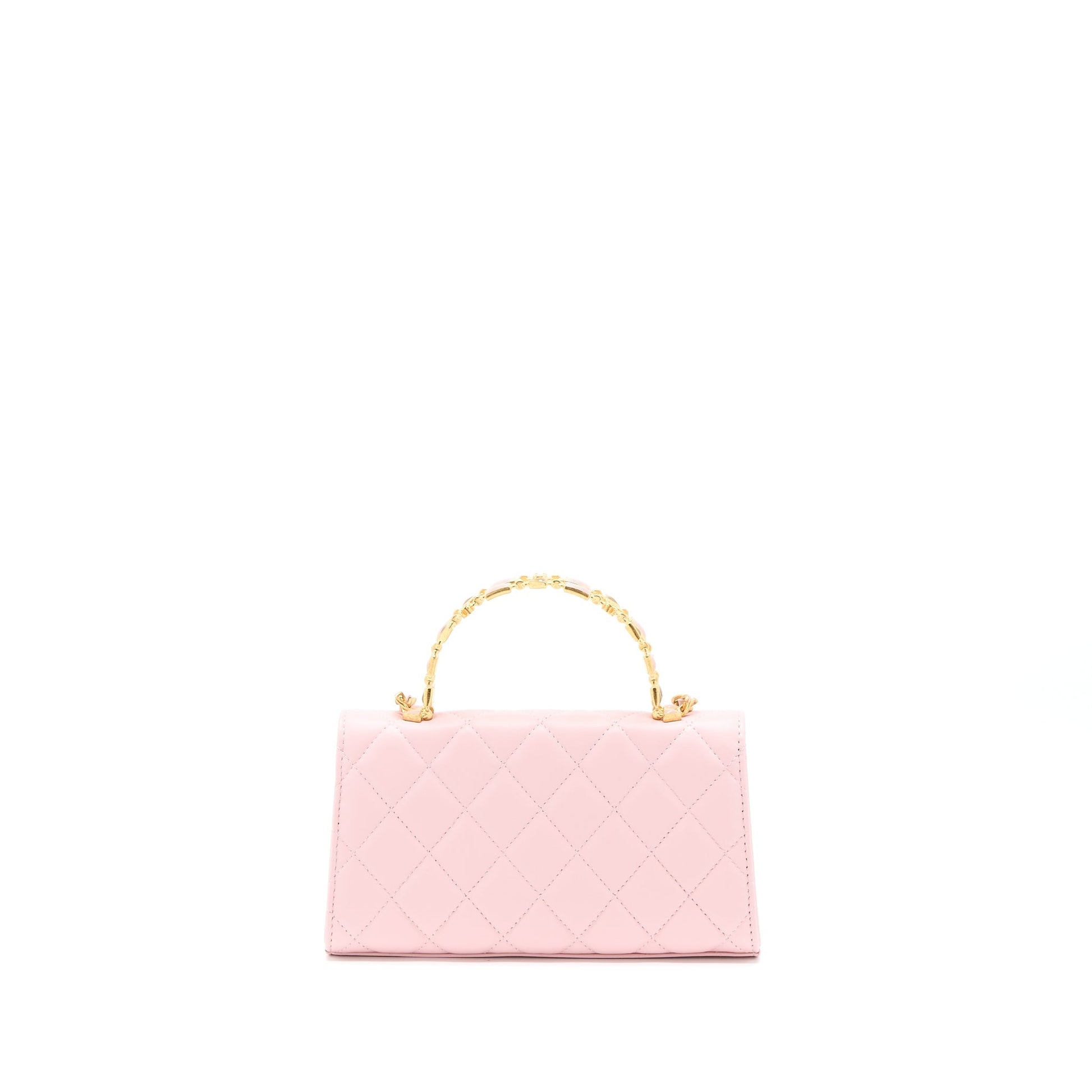 Chanel 22B Flap Enamel CC Logo Top Pink Shoulder Bag