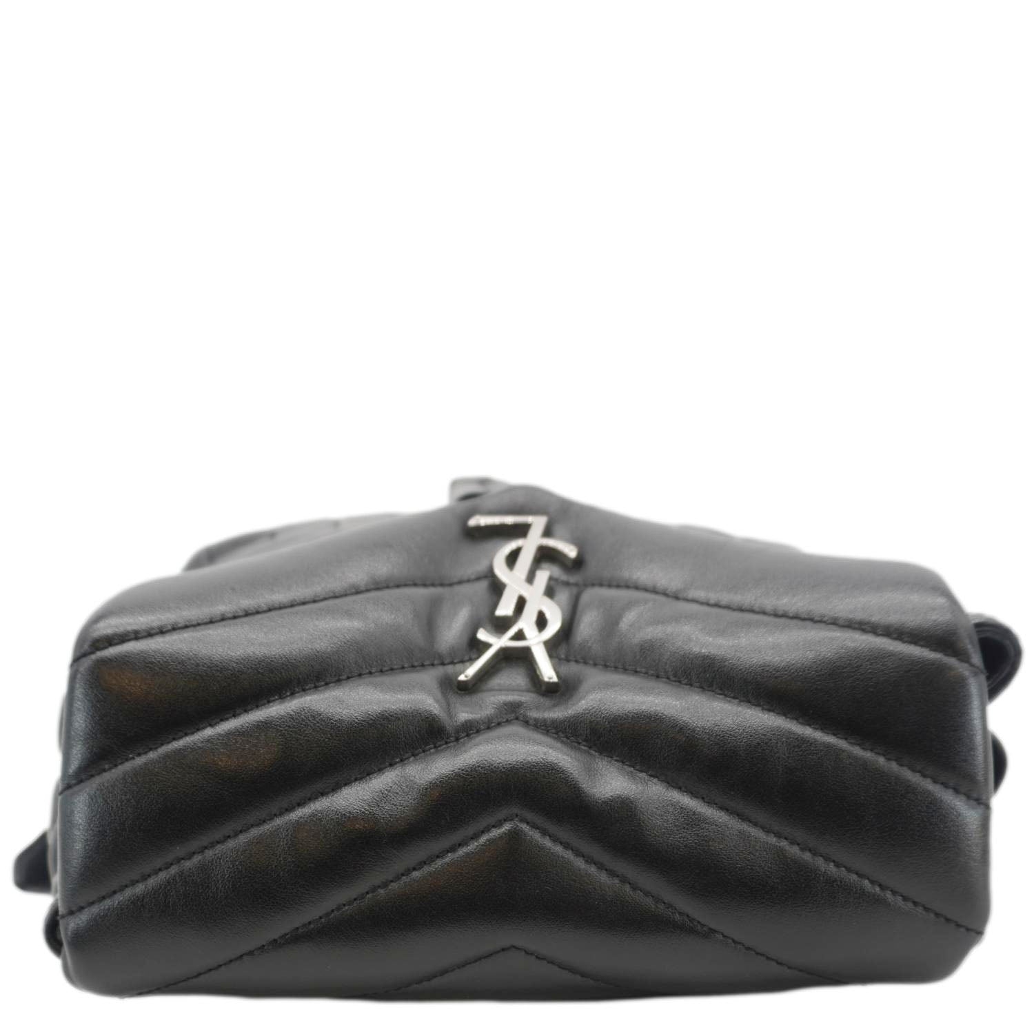 YSL Saint Laurent Yves Loulou Calfskin Backpack Monogram Quilted Black