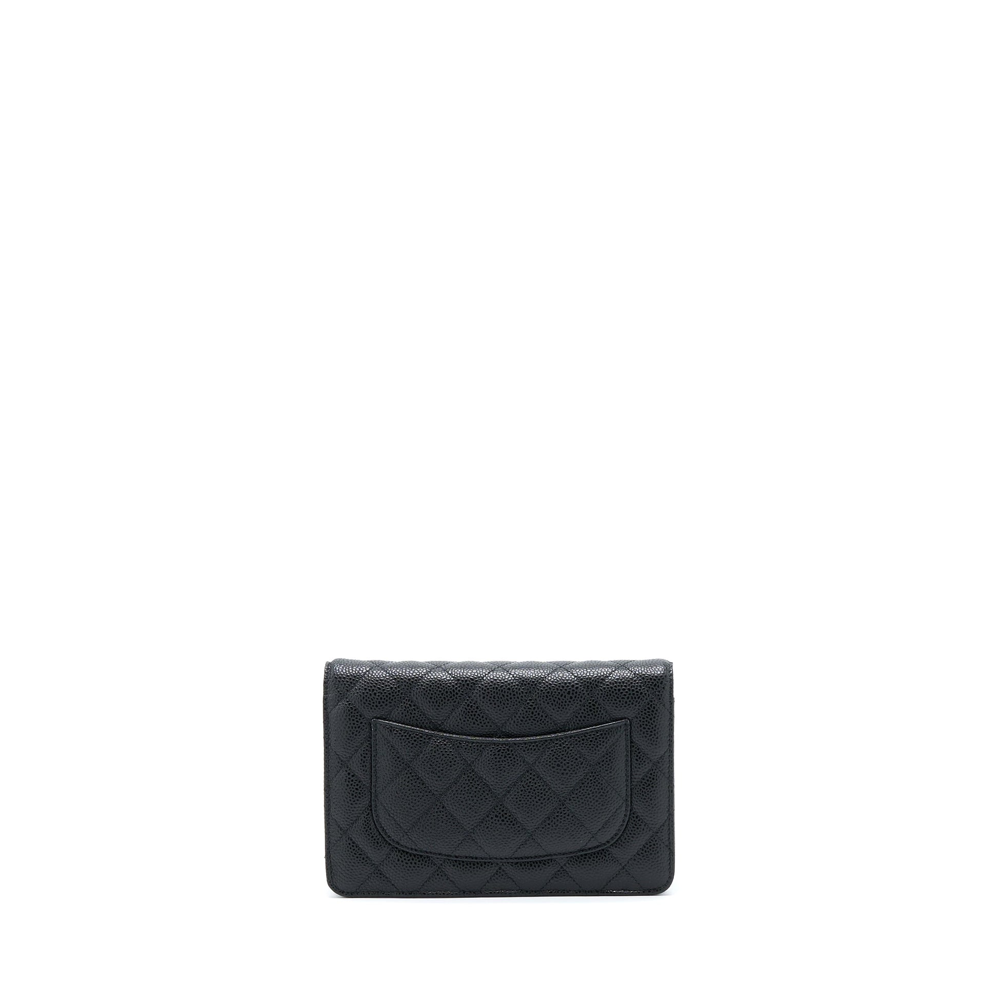 Chanel Classic On Caviar SHW Black Wallet Case Shw 2