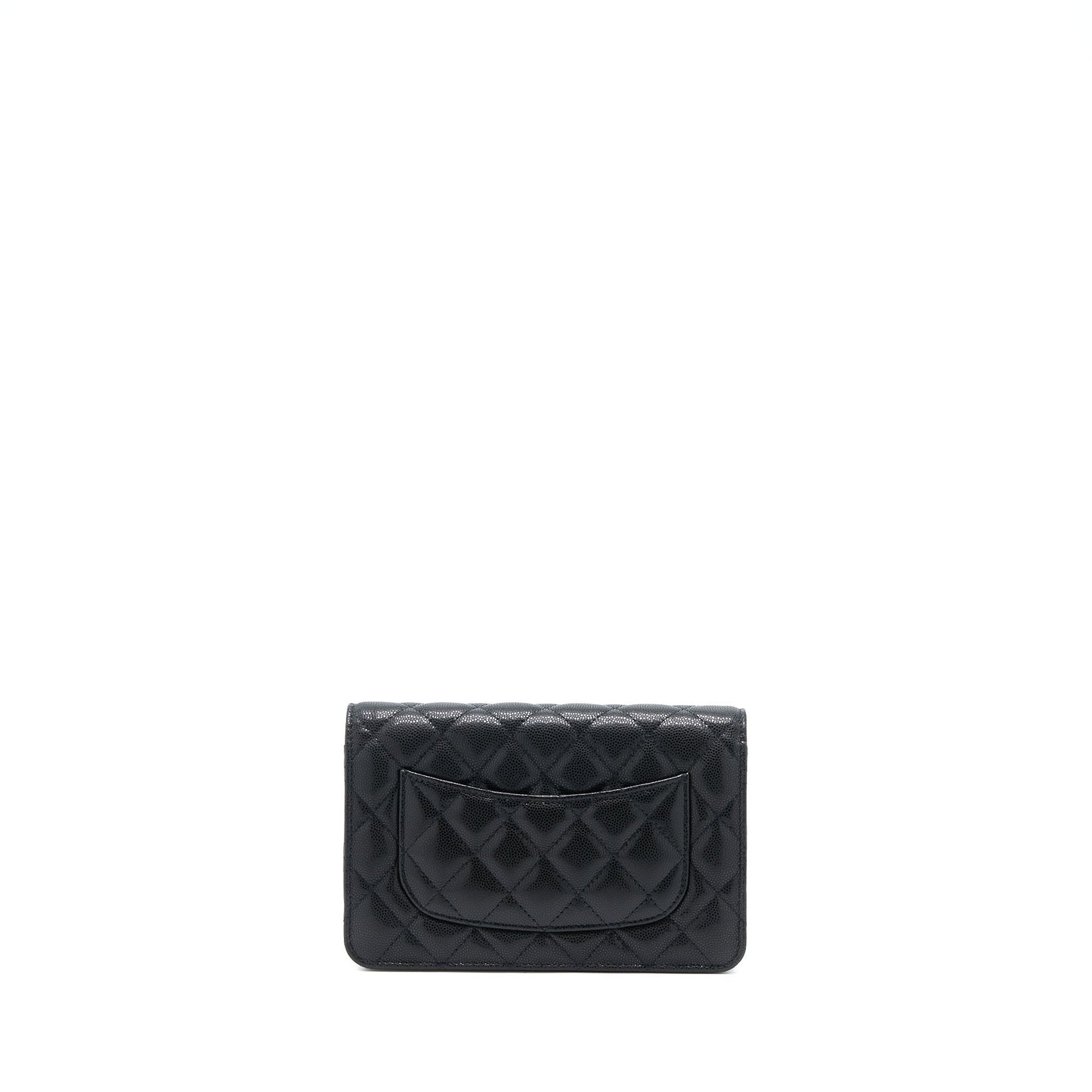 Chanel 22A Twist your button On Caviar Black Wallet Case