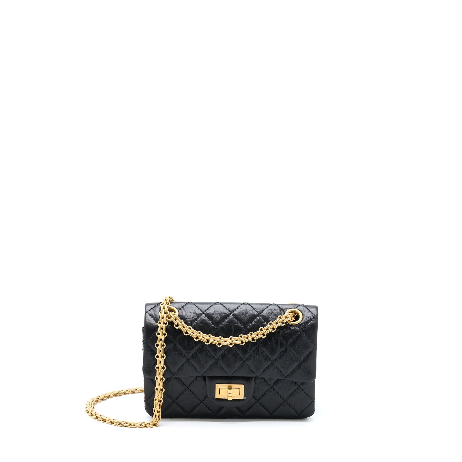 Chanel 2.55 Reissue Flap Aged Calfskin Brushed Black Shoulder Bag Microchip 1