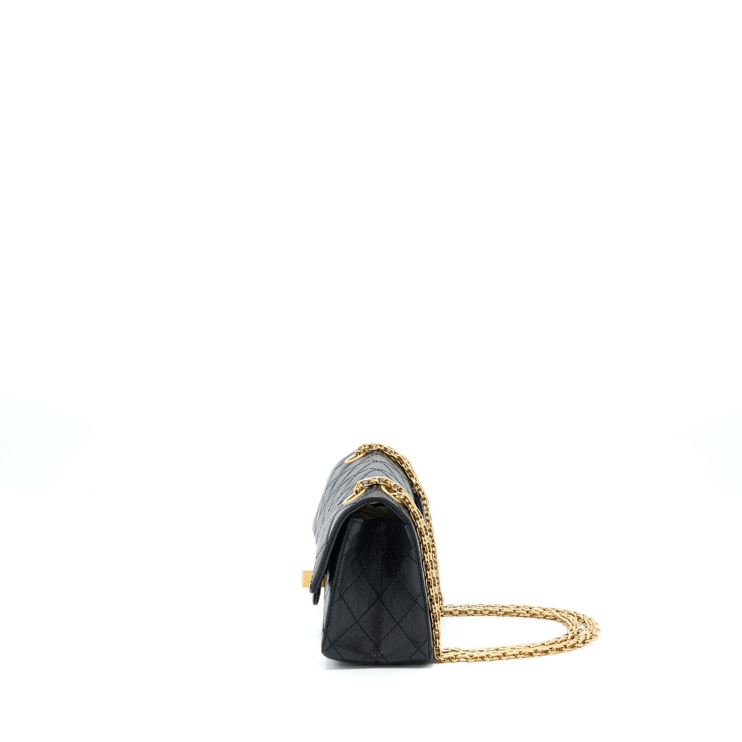 Chanel 2.55 Reissue Flap Aged Calfskin Brushed Black Shoulder Bag Microchip 1