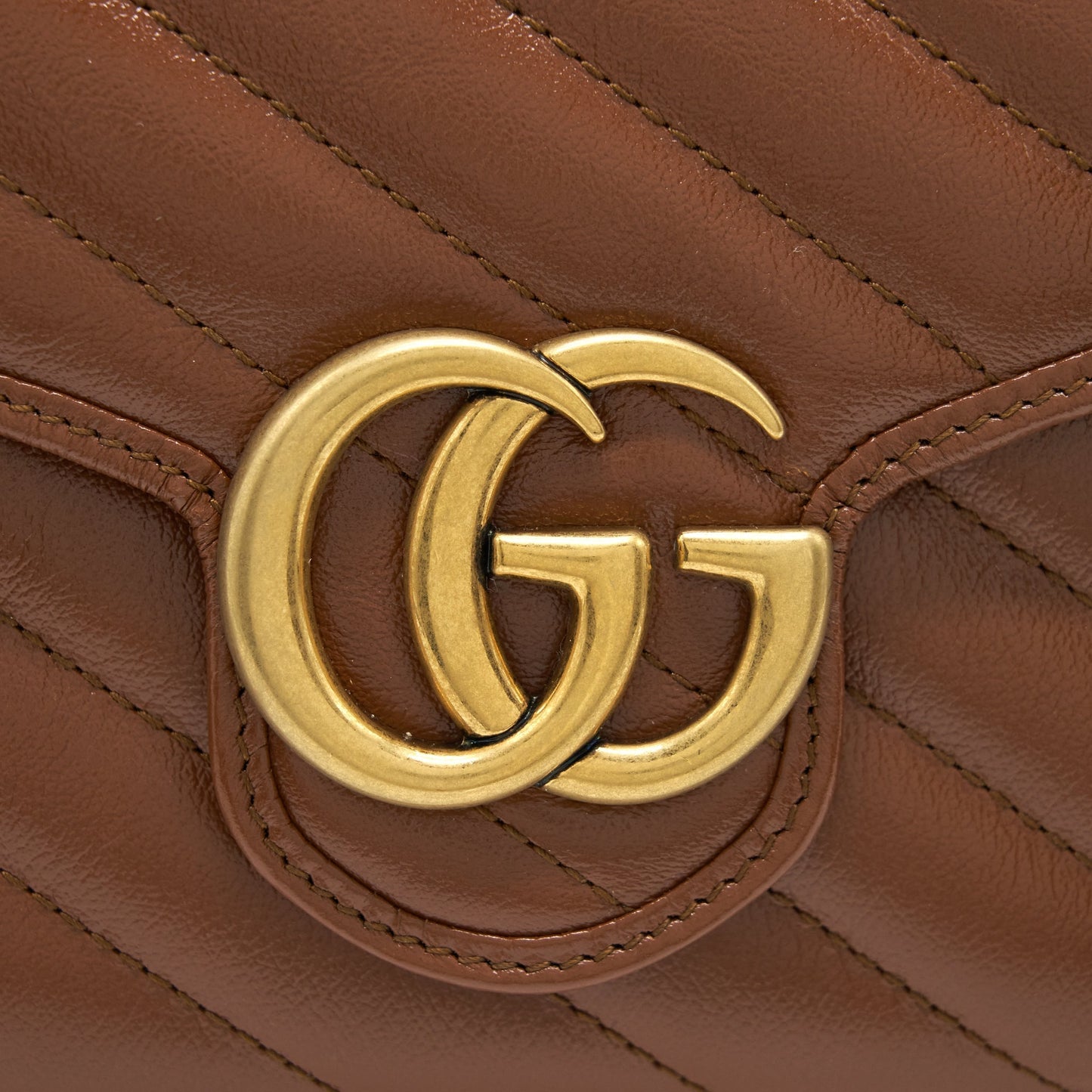 Gucci Marmont Bag Calfskin Matelasse Brown Travel Bag