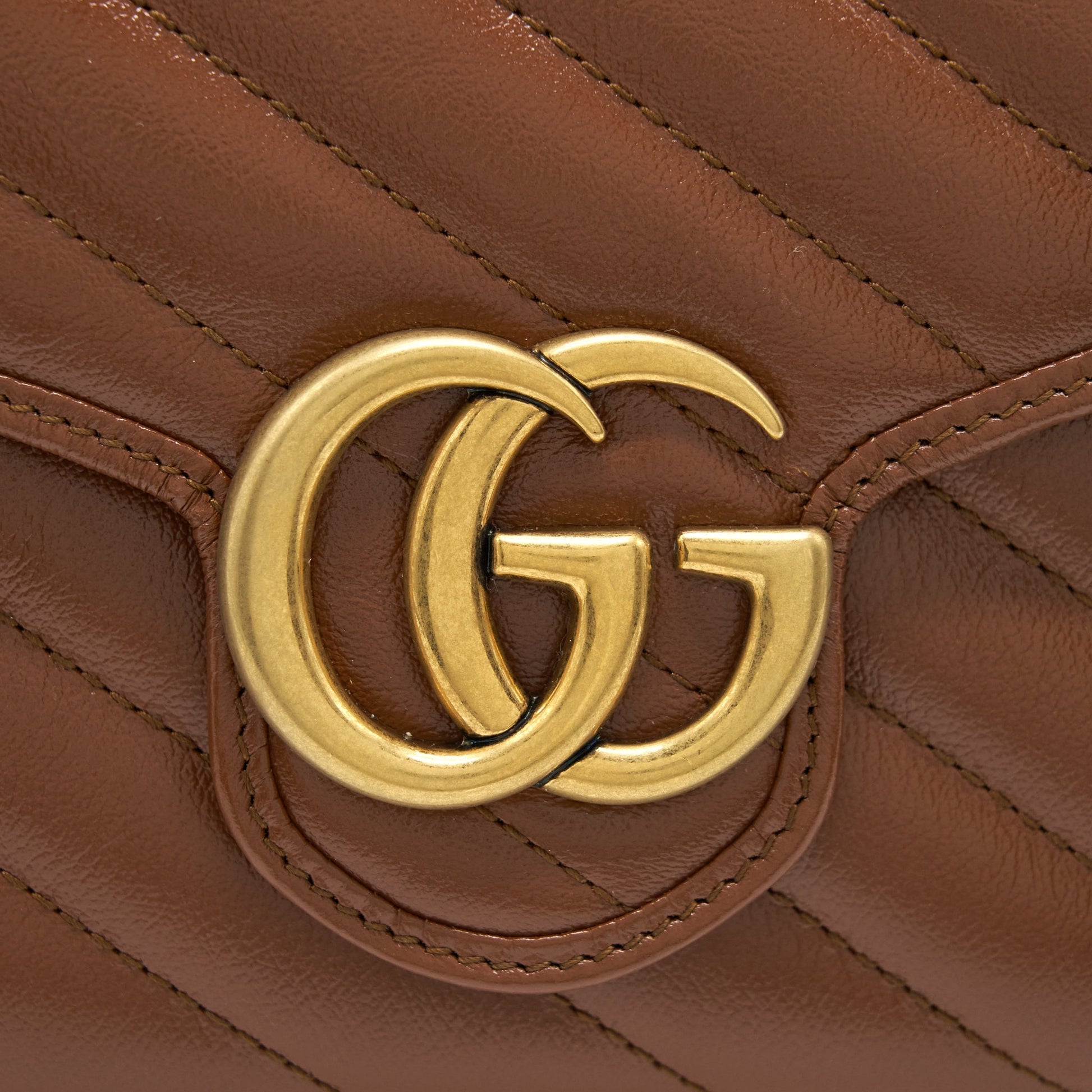 Gucci Marmont Bag Calfskin Matelasse Brown Travel Bag