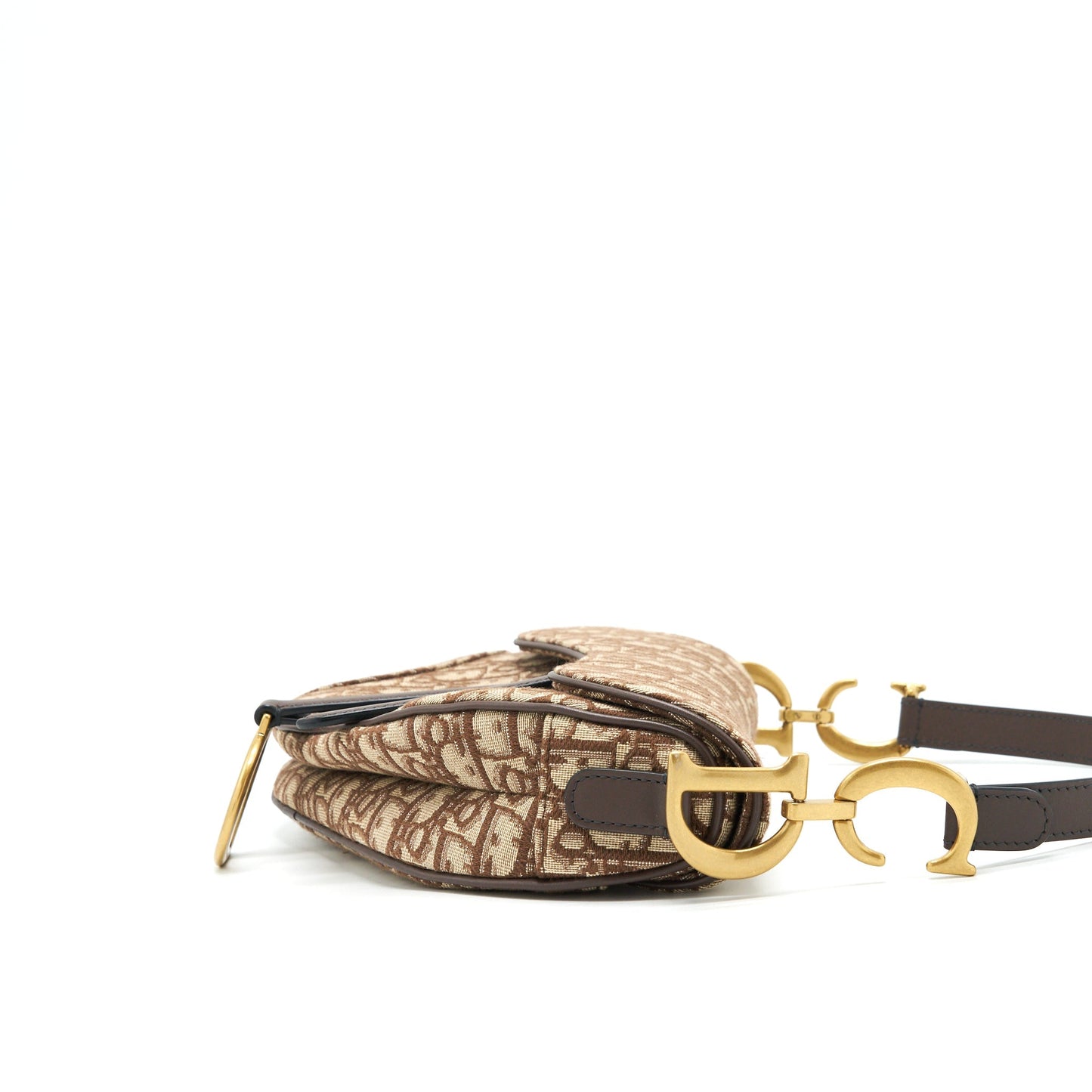 Dior Saddle Purse Oblique Handbag Brown Medium Travel Bag