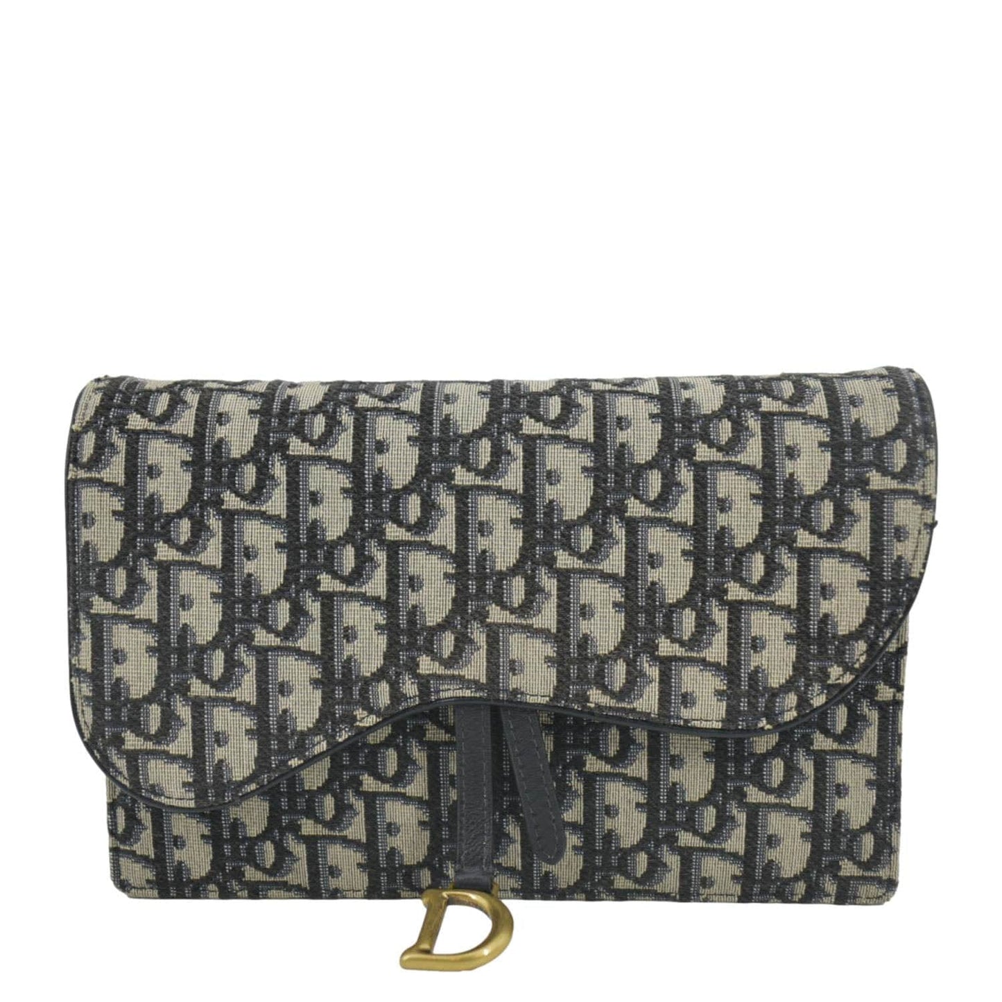 Dior Saddle Oblique Jacquard Pouch Crossbody Bag Blue Navy