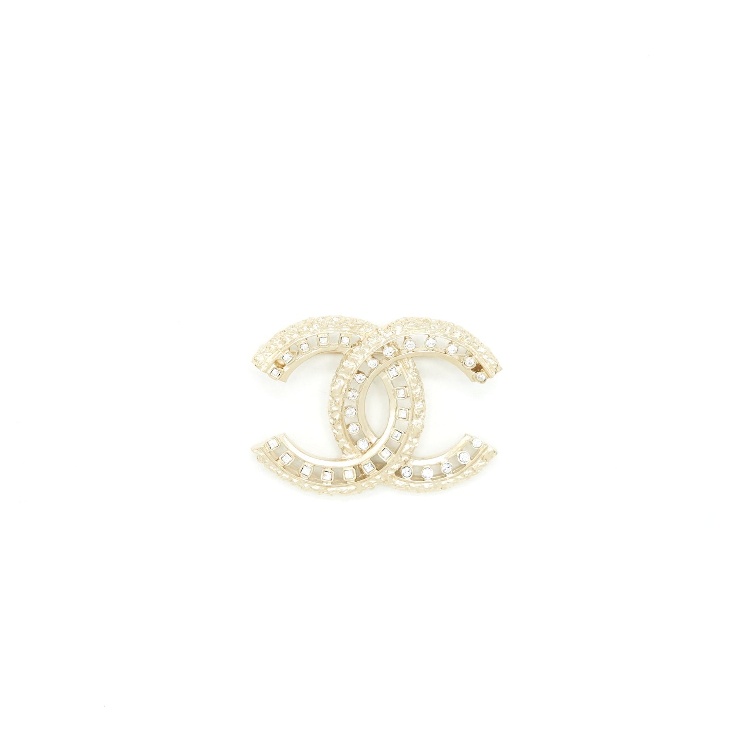 Chanel 22P CC Brooch Crystals Tone Gold Handbag
