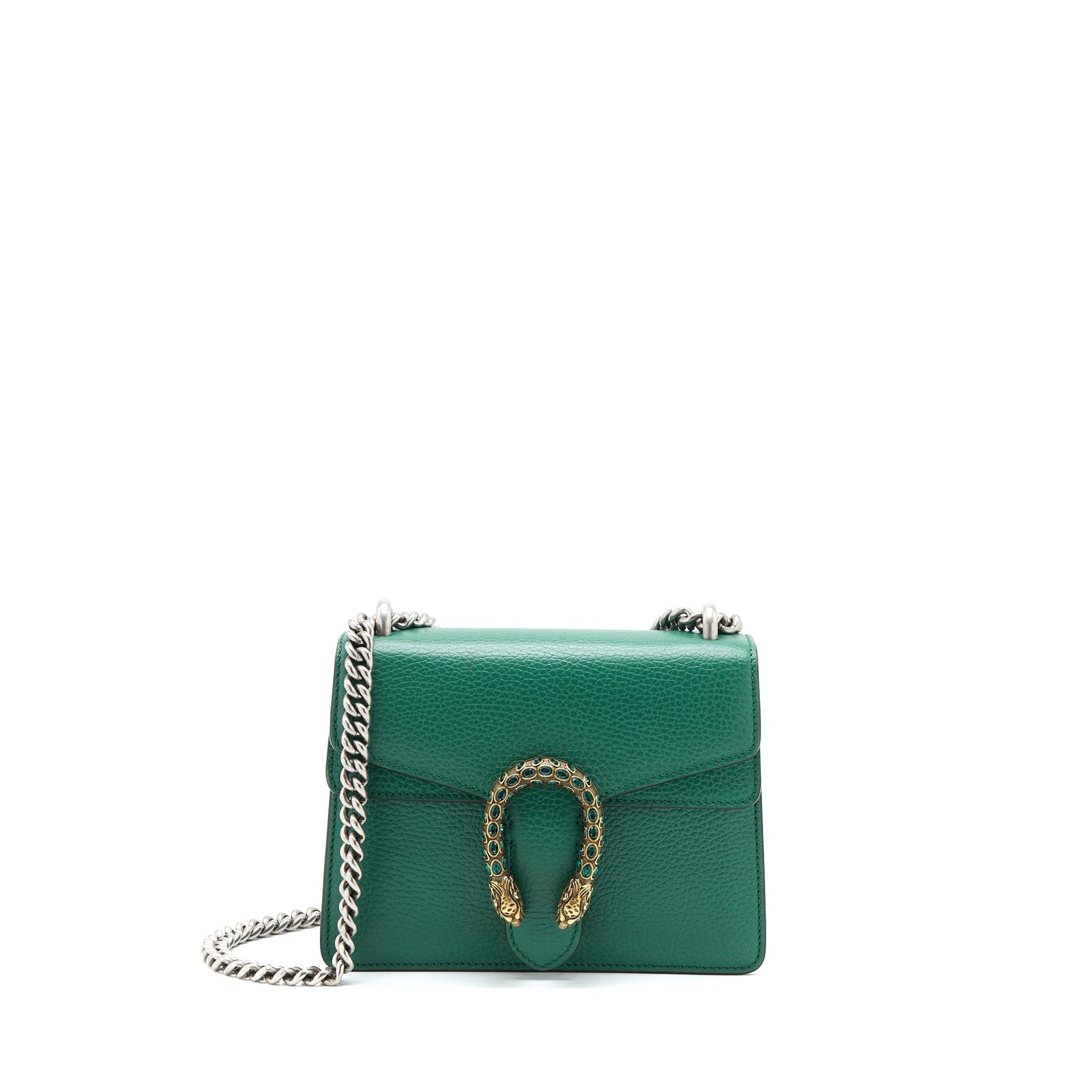 Gucci Dionysus Calfskin Ruthenium Hardware Handbag Green Travel Bag