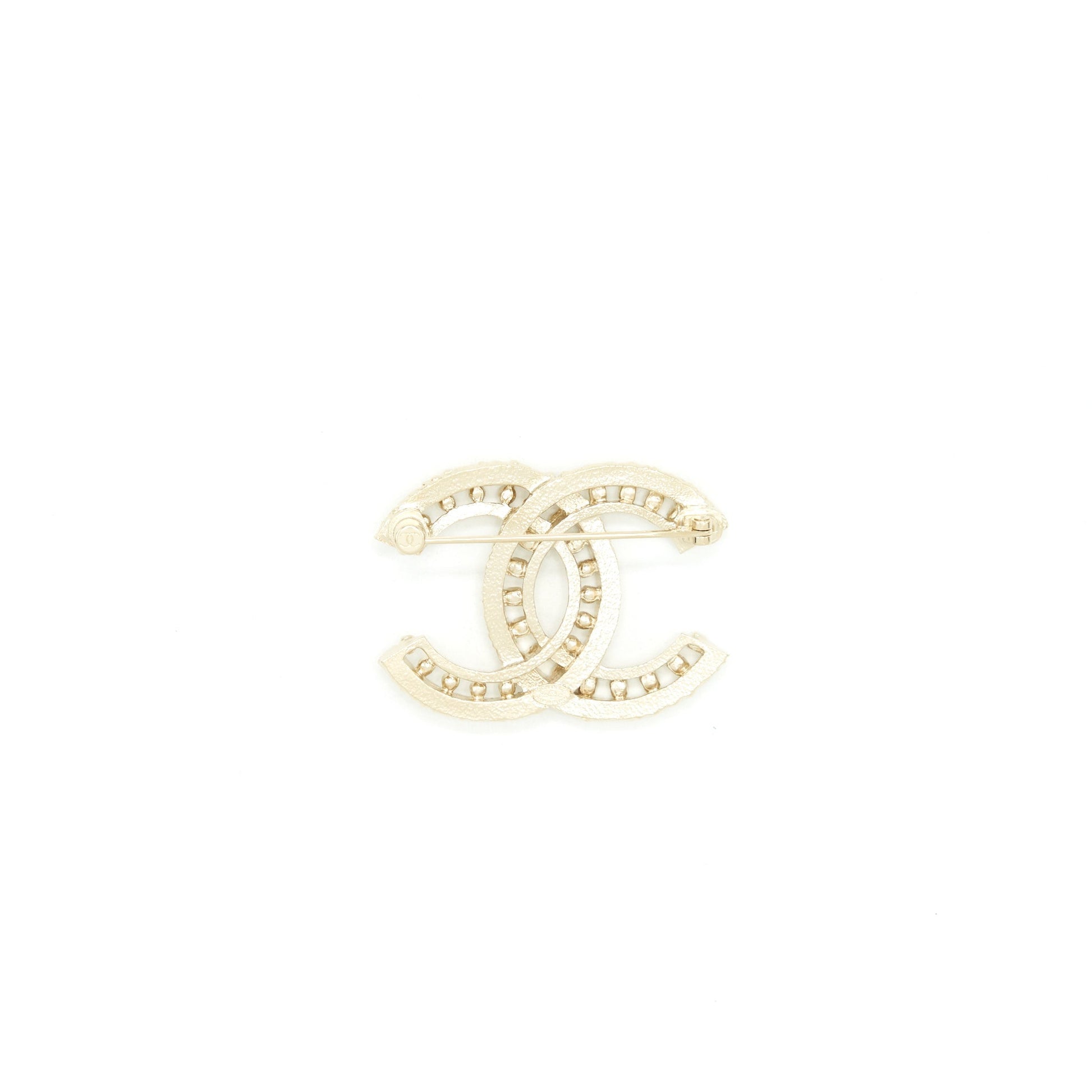 Chanel 22P CC Brooch Crystals Tone Gold Handbag