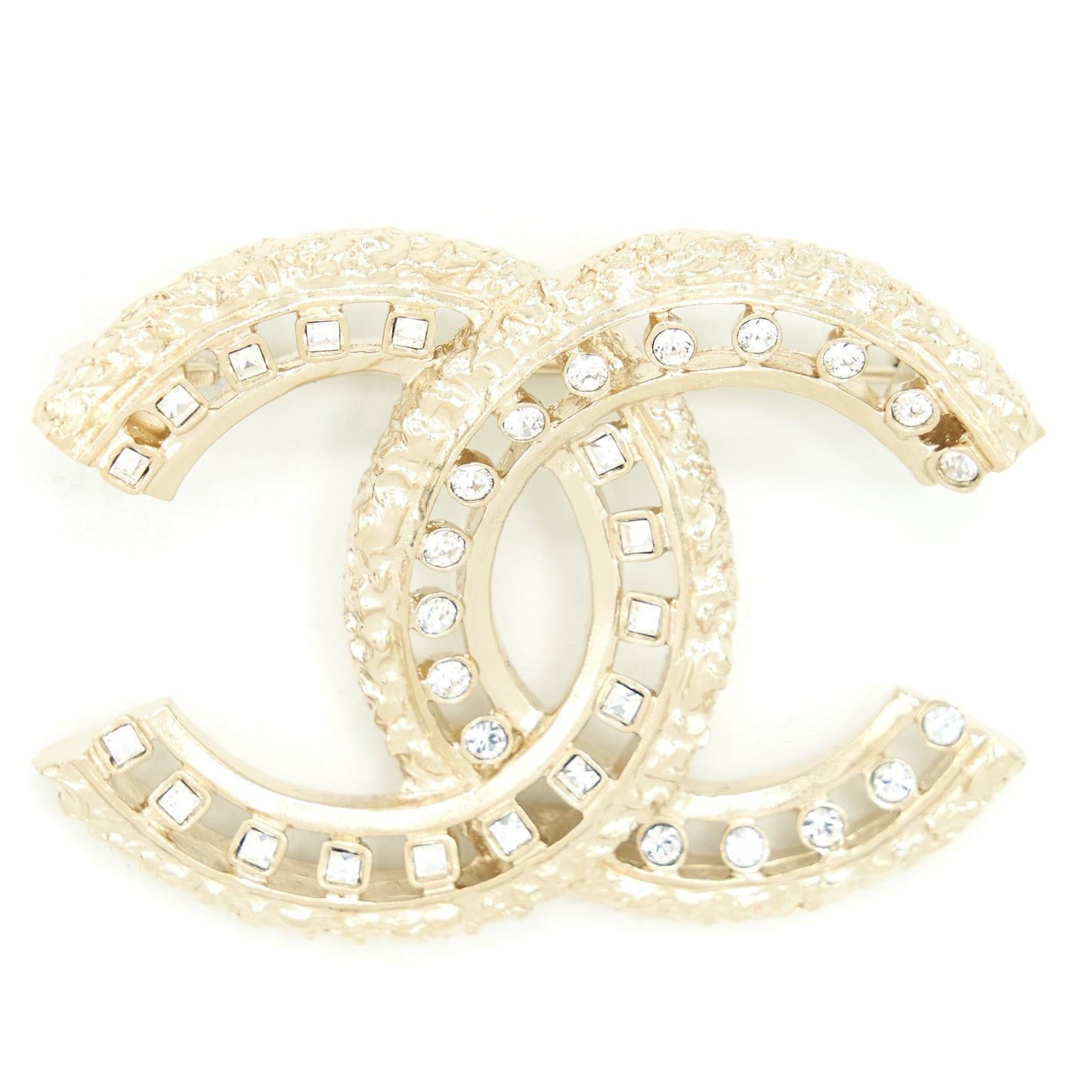 Chanel 22P CC Brooch Crystals Tone Gold Handbag