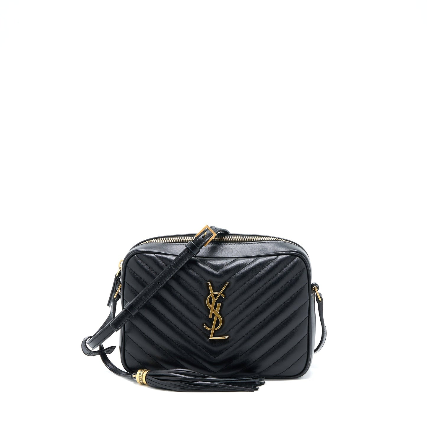 YSL Saint Laurent Lou Camera Purse Calfskin Black Travel Bag Black Ghw 2
