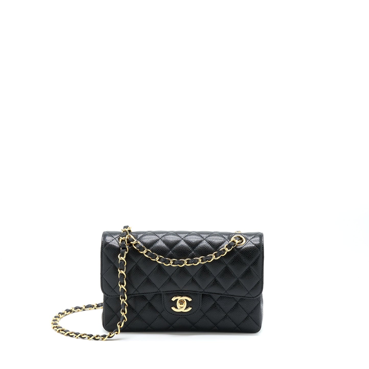 Chanel Classic Double Flap Caviar GHW Black Small Shoulder Bag